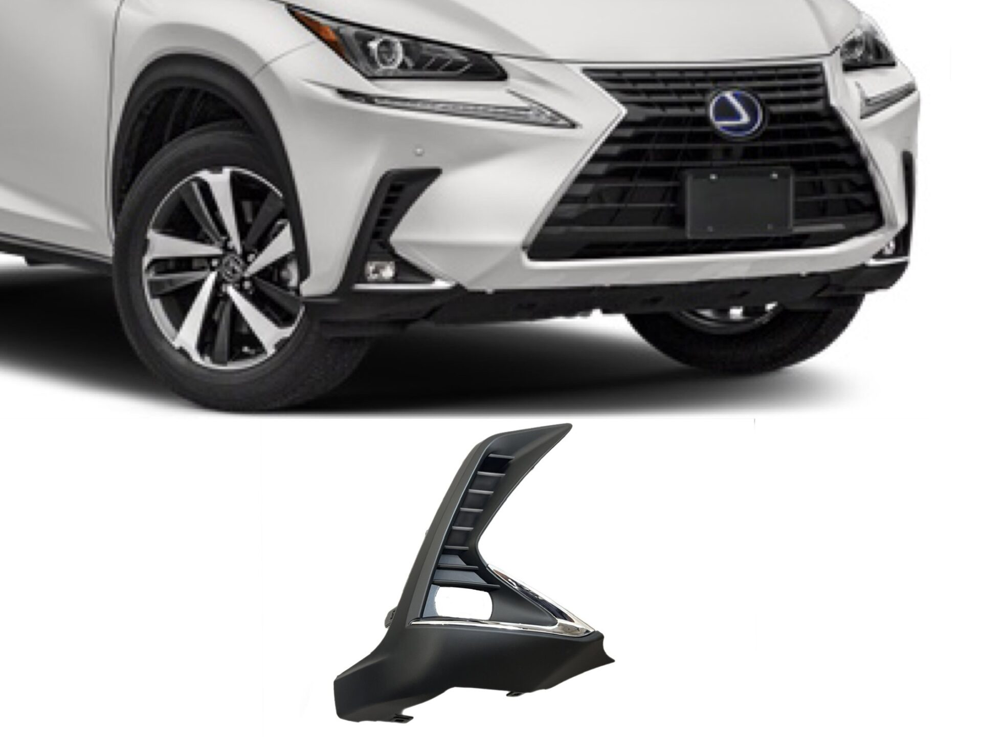 Накладка переднього бампера Lexus NX 2017-2022 ПРАВА СТОРОНА 5314178050