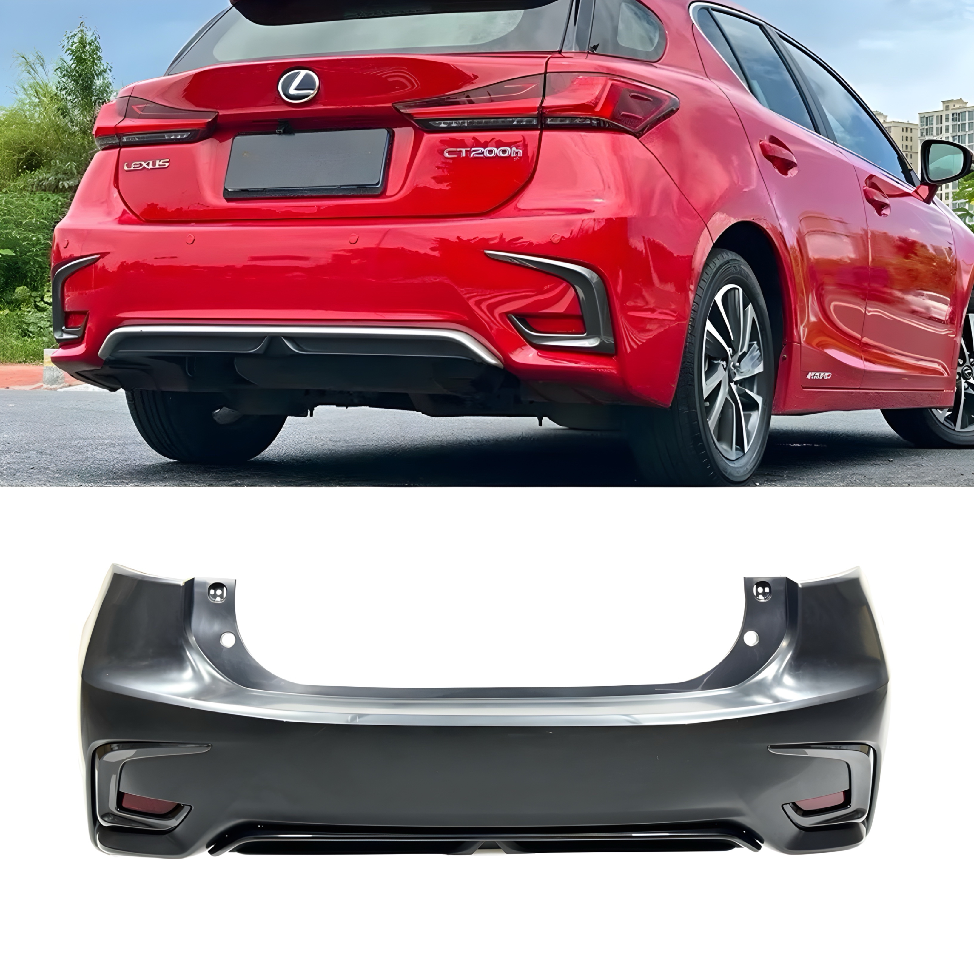 Бампер задній рестайлінг 2017+ для Lexus CT 200h 2010-2021
