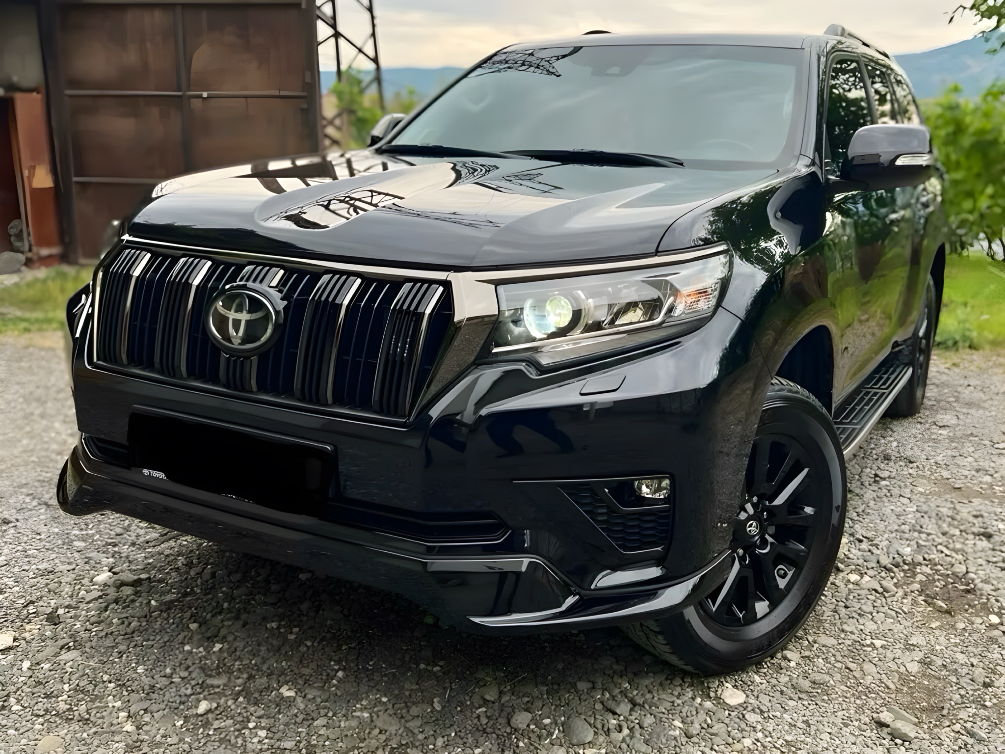 Спідниця обвіс переднього бампера ONYX BLACK Toyota Land Cruiser Prado 150 2018-2023 колір чорний 202