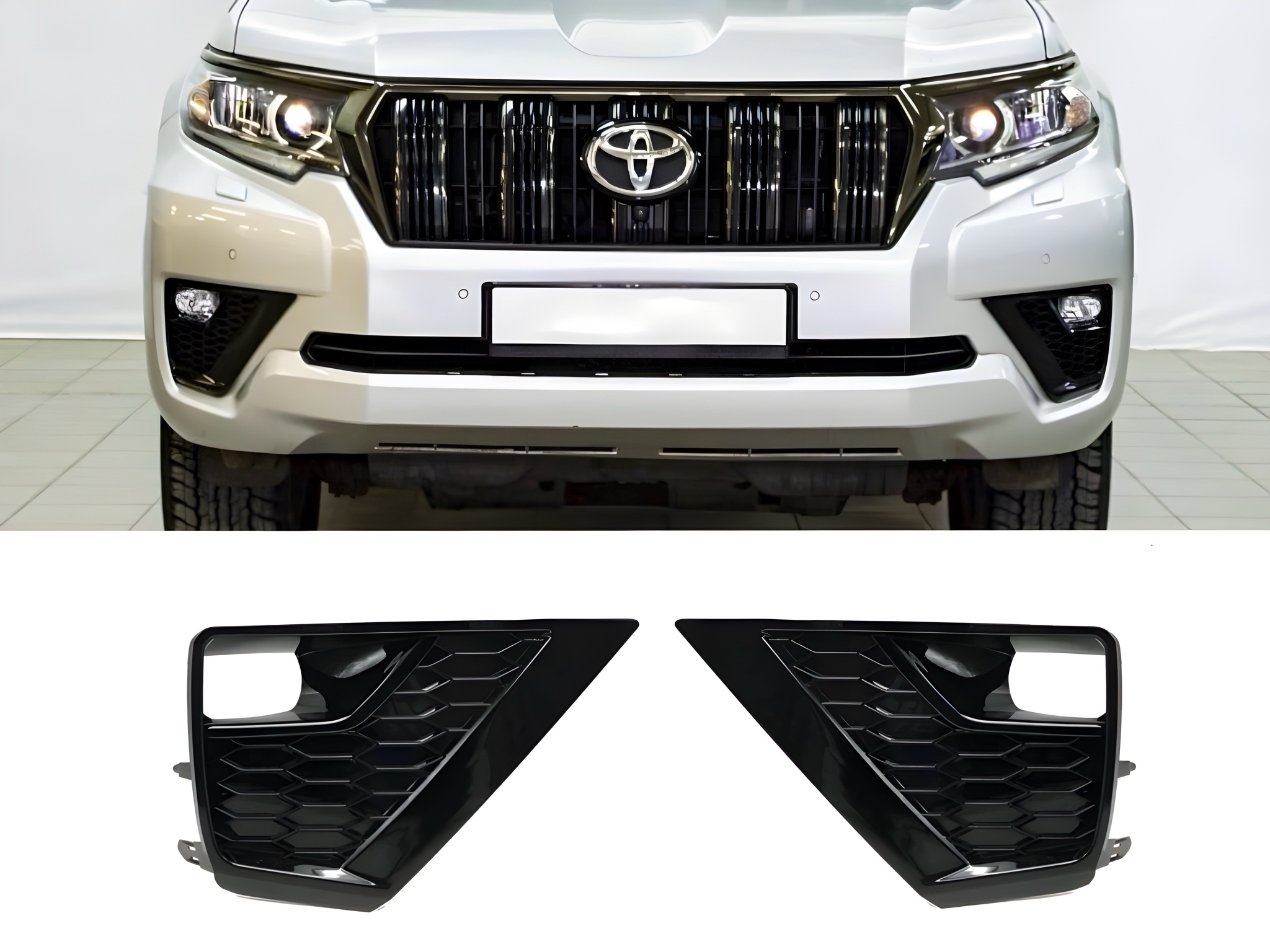 Накладки кришки на туманки Toyota Land Cruiser Prado 150 2018 2шт.