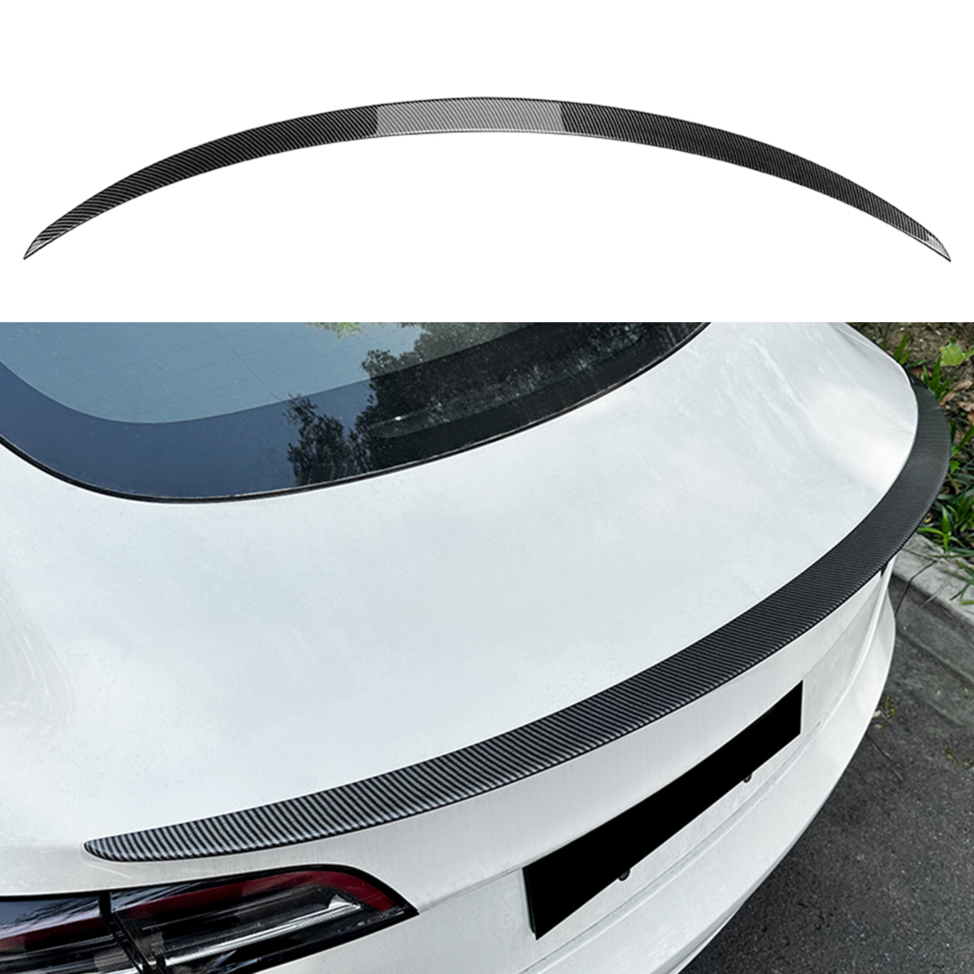 Спойлер ліп для Tesla Model 3 2017-2024 ABS пластик, колір карбон