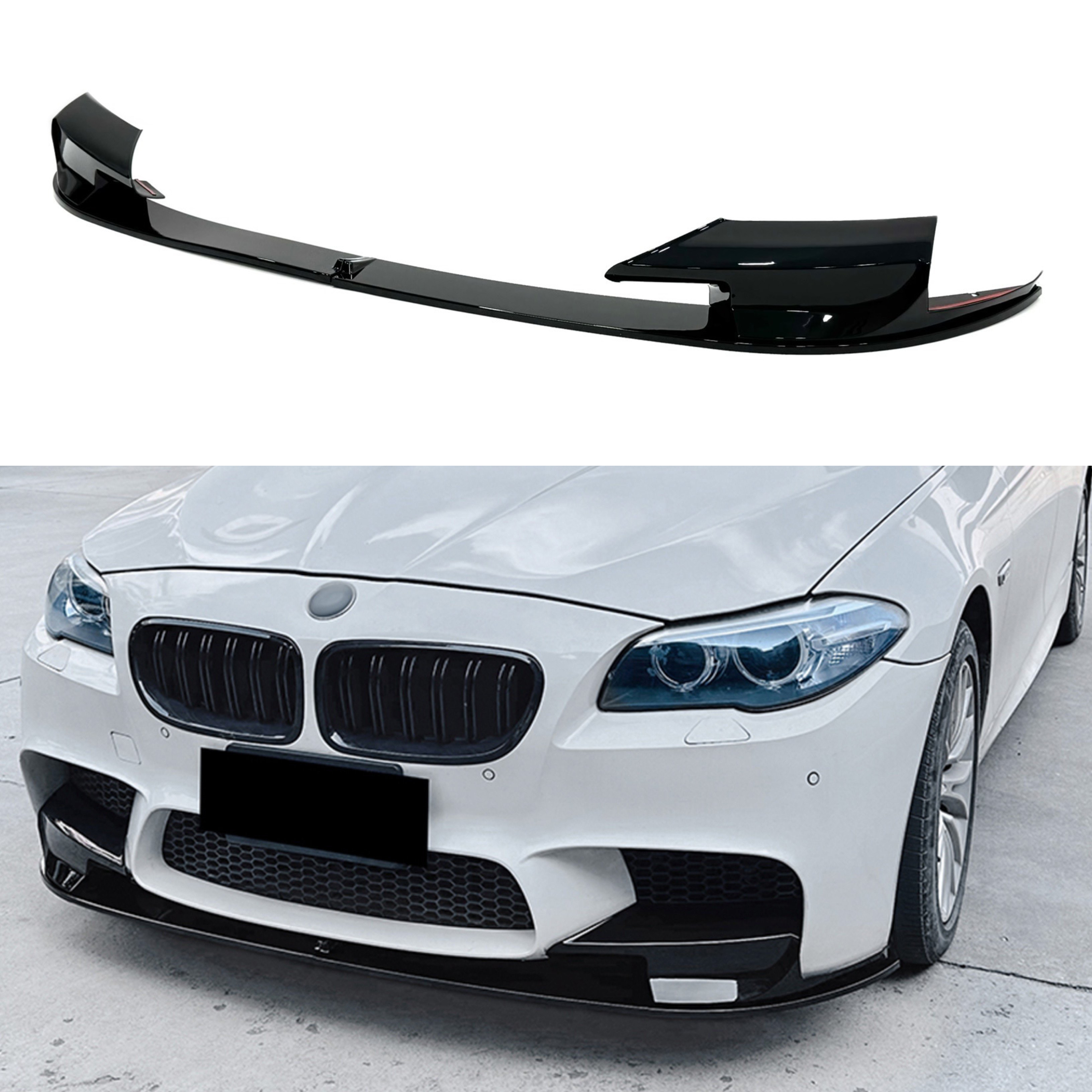 Спідниця переднього бампера спідниця M5 style BMW 5 series F10 F11 2010-2016 ABS пластик, чорний глянець