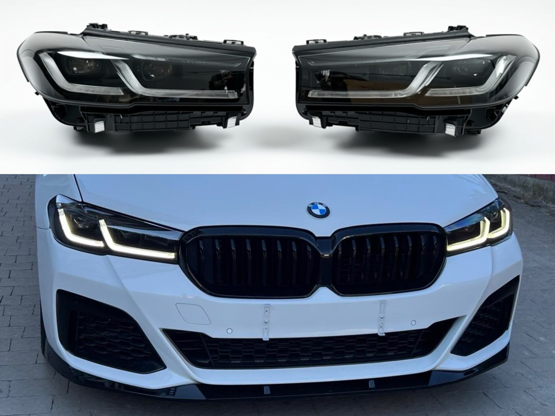 Фари Shadow Line LED LCI 2020+ рестайлінг для BMW G30/G31 2016-2020 2шт. із заміною бампера на 20+