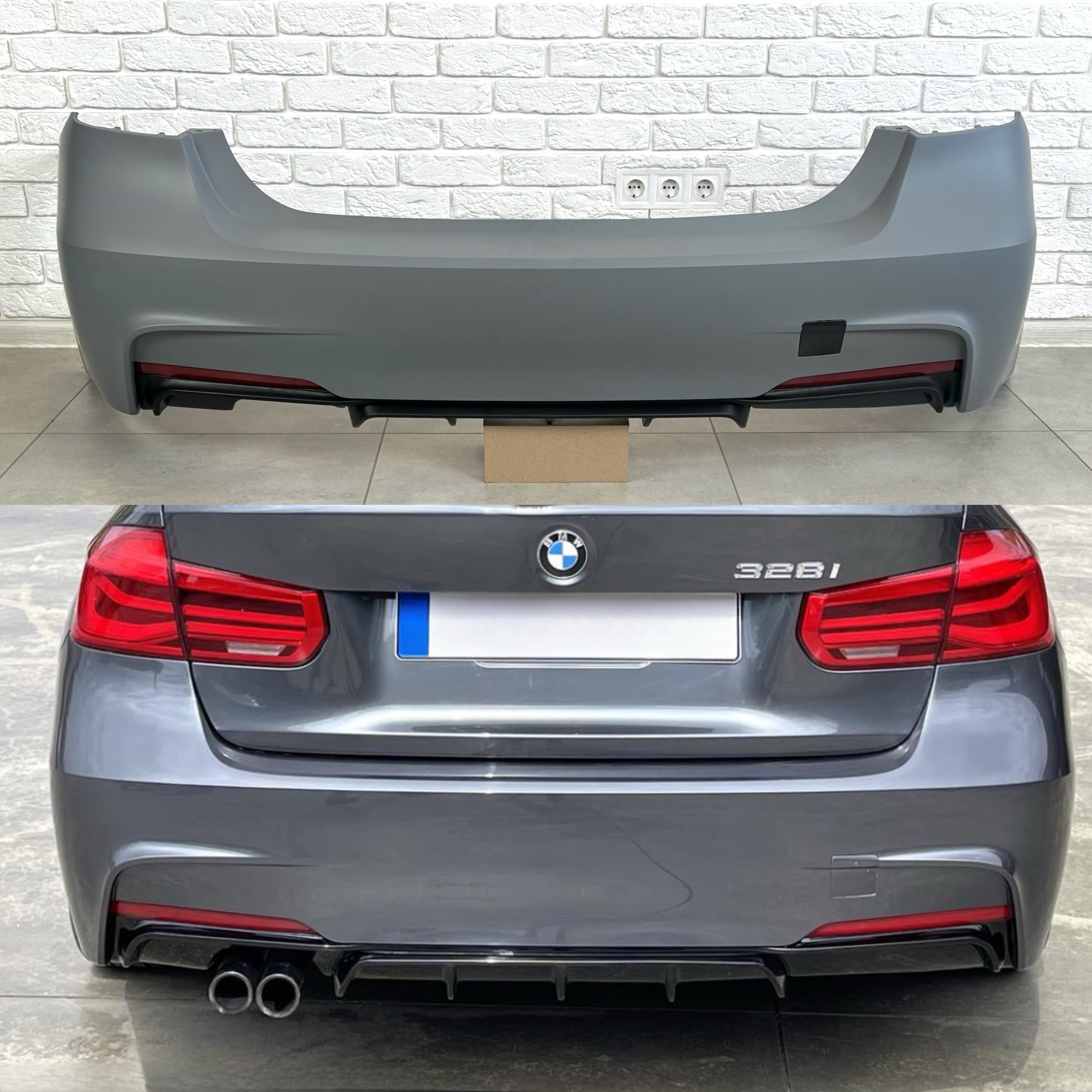 Задній бампер у зборі  M Paket BMW 3 Series F30 2012-2018 БЕЗ ПАРКТРОННИКІВ