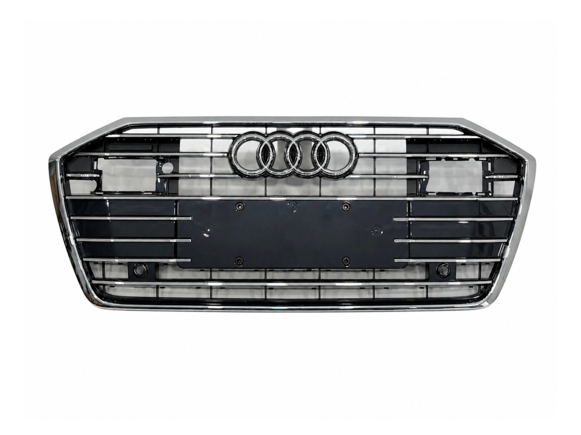Решітка радіатора ПІД РАДАРИ Audi A6 C8 2018+ темно-сіра з хромом