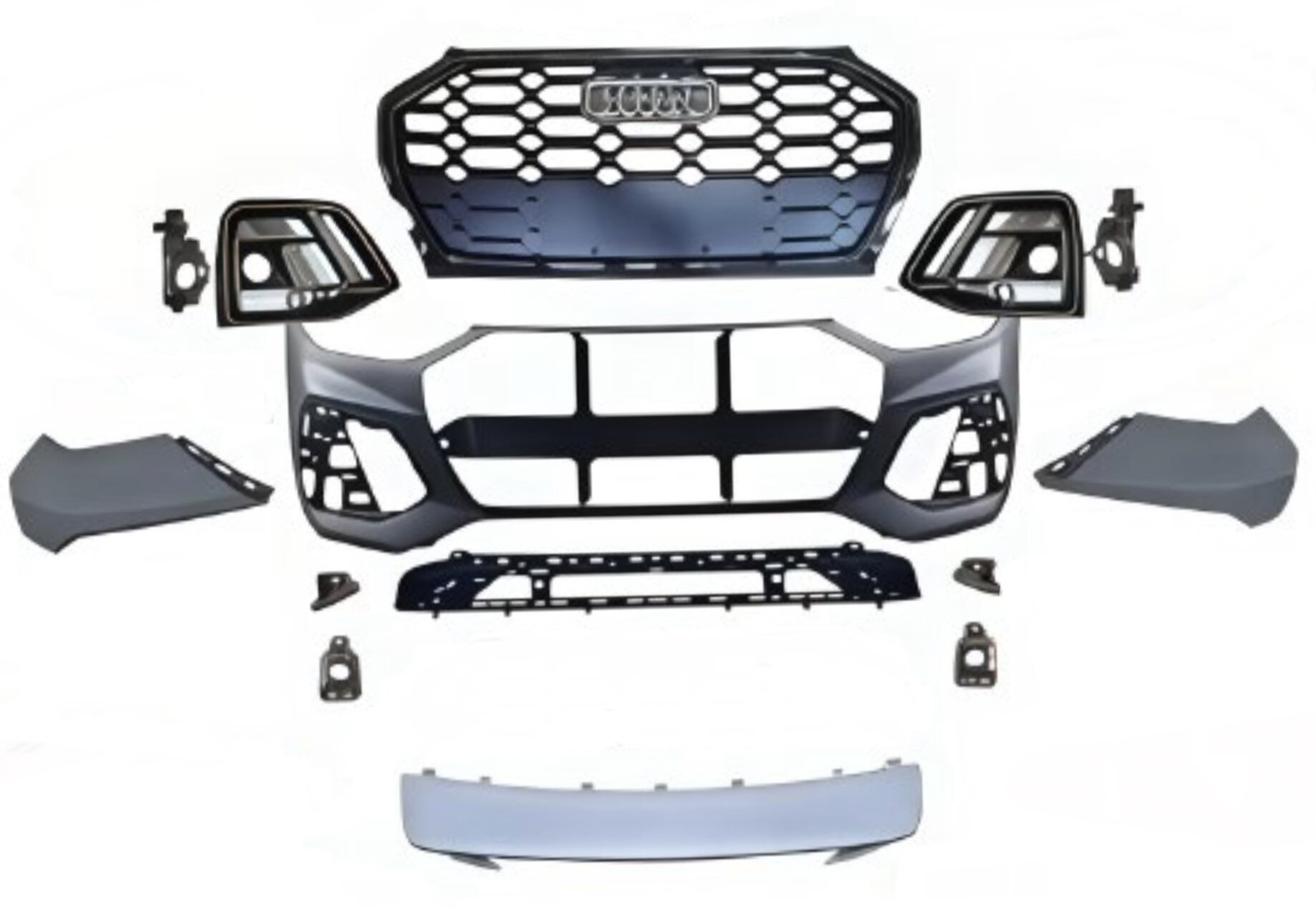 Бампер передній у зборі S-Line BLACK для Audi Q5 2021-2024