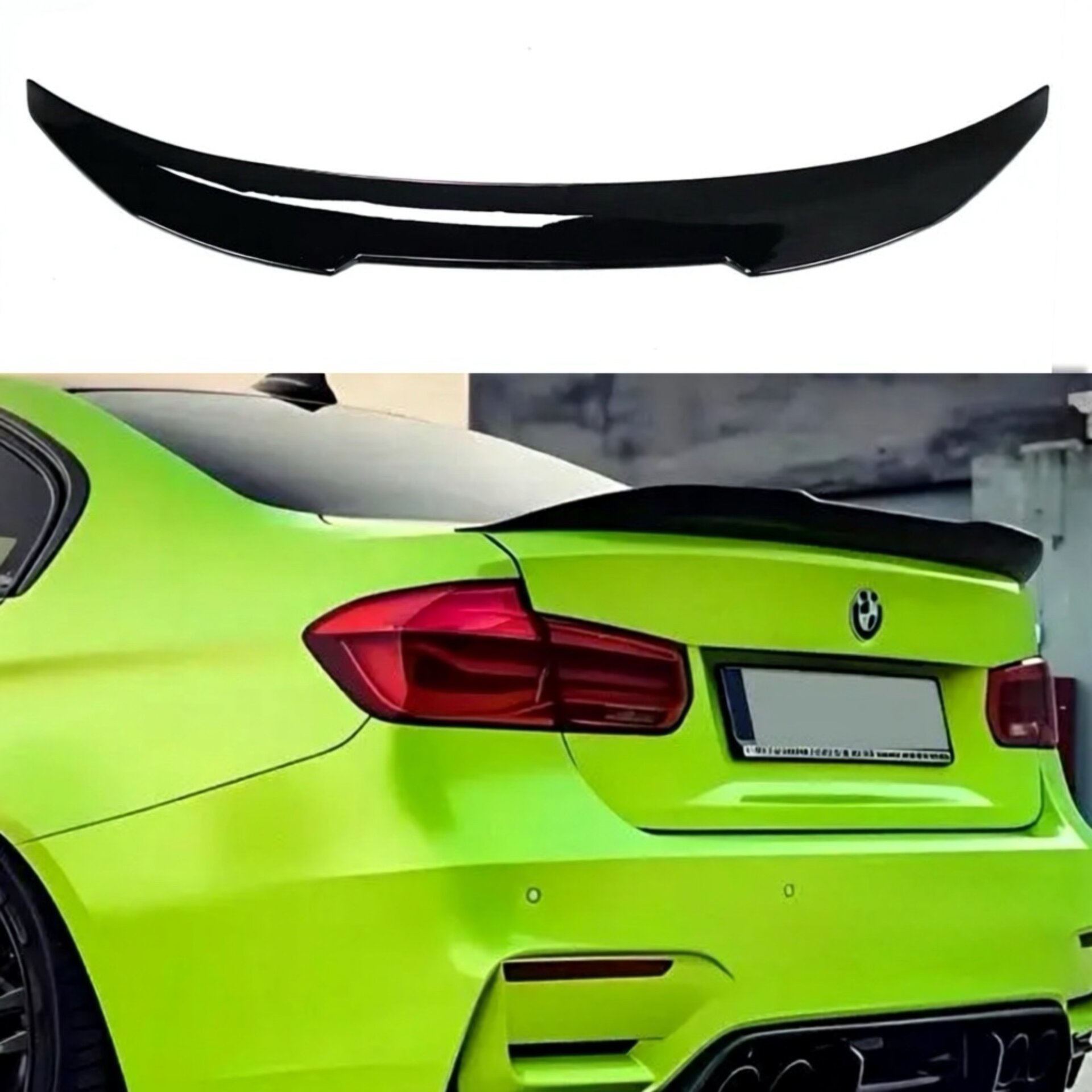 Спойлер ліп стиль PSM для BMW 3 series F30 2012-2018 ABS пластик, колір чорний глянець