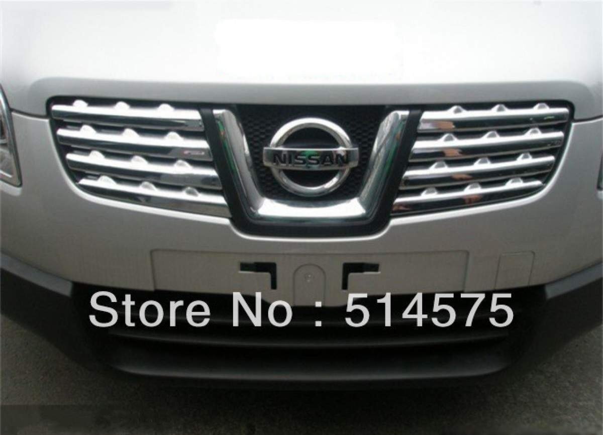 Хром накладки на решітку радіатора Nissan Qashqai 2007-2009 (хромований пластик) 8 частин