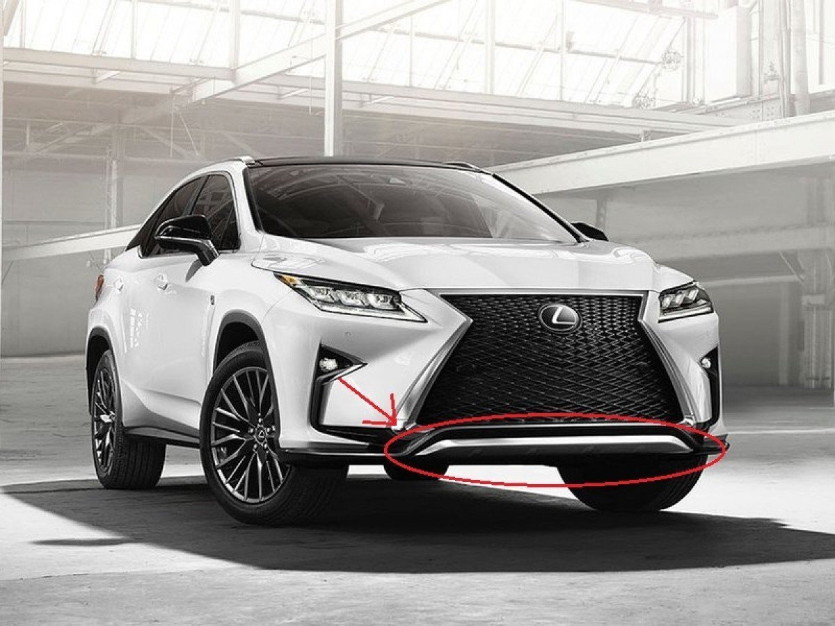 Хром переднего бампера F-Sport Lexus RX 2015-2019 5312248080 глянцевый хром