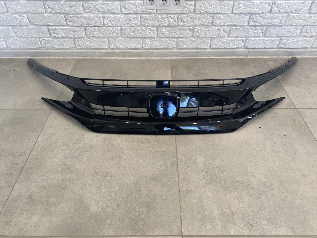 Решітка радіатора SI для Honda Civic 4D тІльки SI / 5D 2016 - з віями, чорний колір (без емблеми)