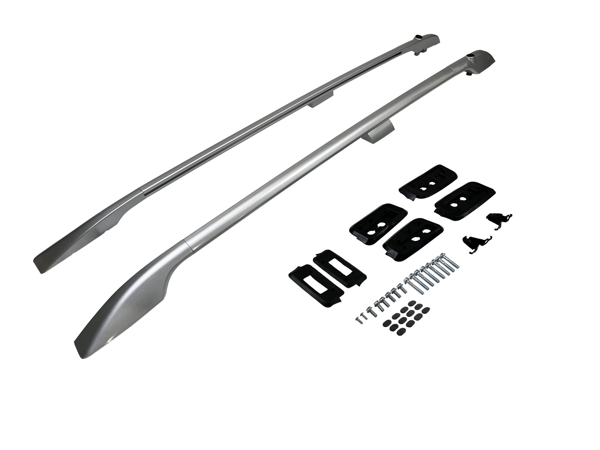 Рейлінги на дах Toyota Land Cruiser 200 2007-2022 З ОТВОРОМ НА ЗАДНІХ КРИШКАХ ПІД ПРАПОР (алюміній 2шт.) колір срібло
