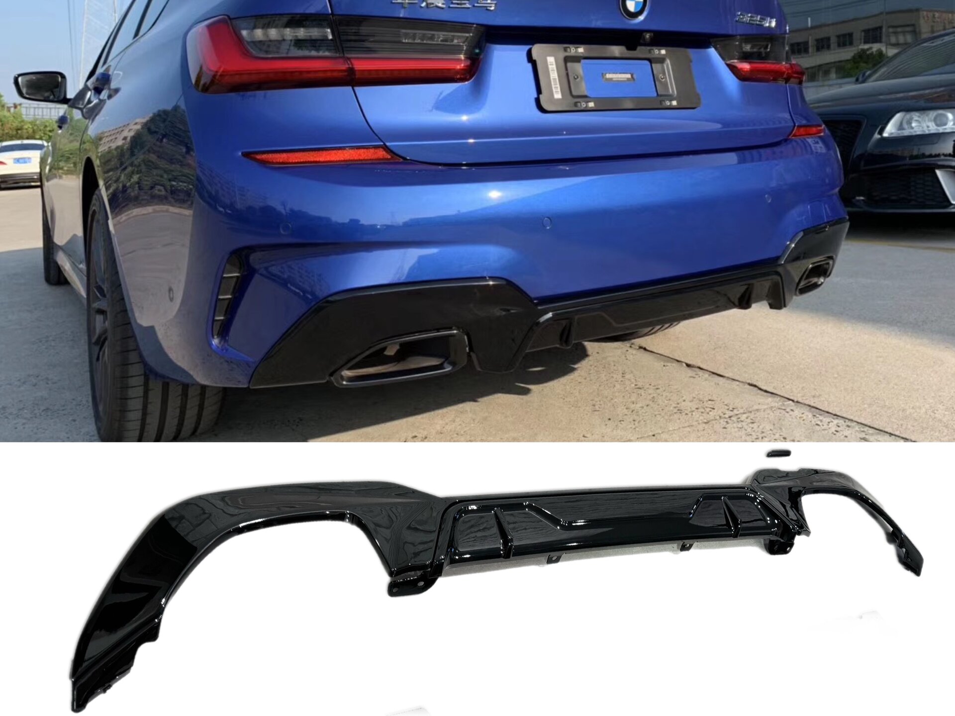 Дифузор накладка заднього бампера M-Performance 340i BMW 3 series G20 2018-2022
