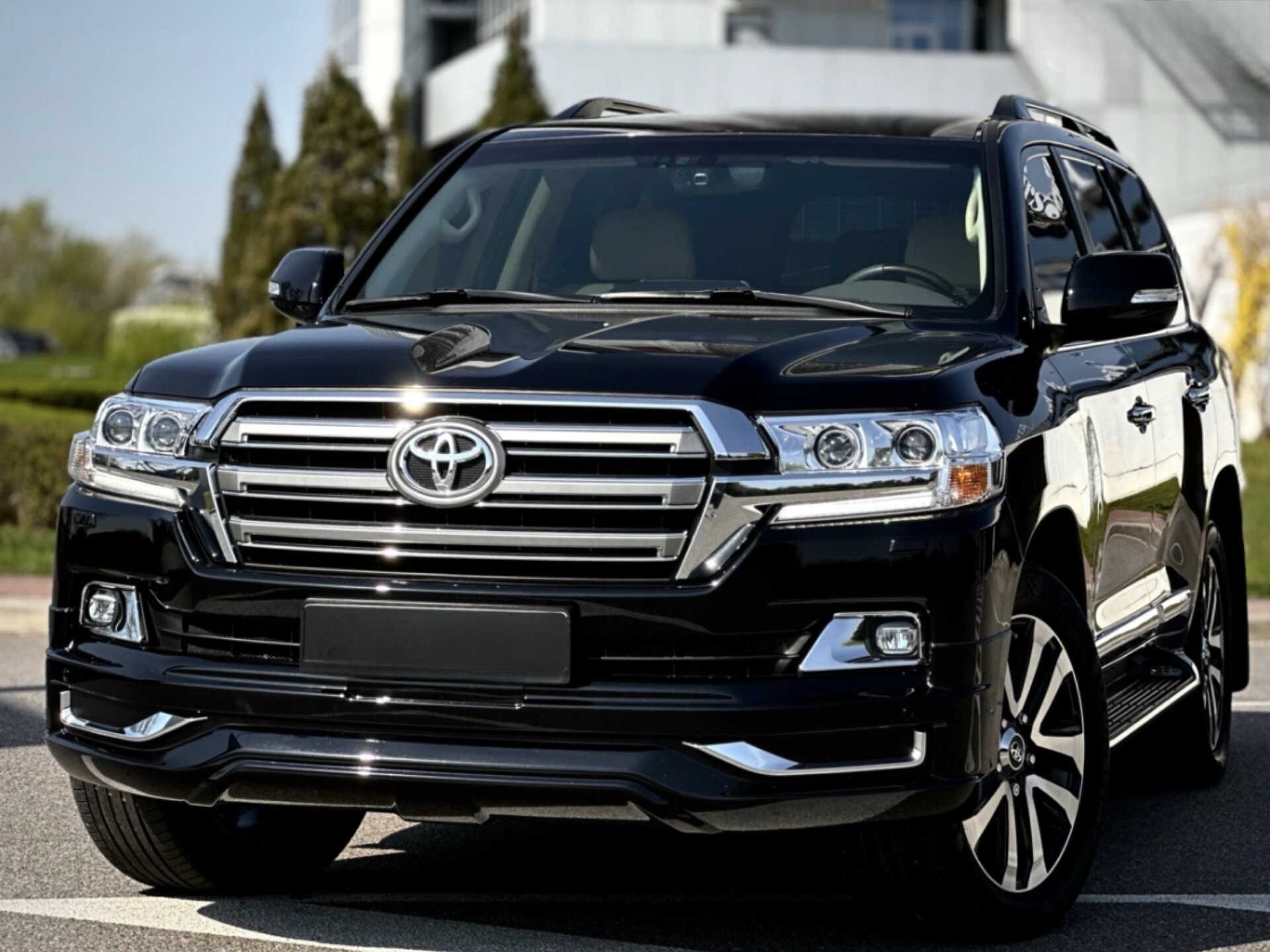 Обвіс спідниця переднього бампера Modellista Toyota Land Cruiser 200 2015-2021 колір чорний 202