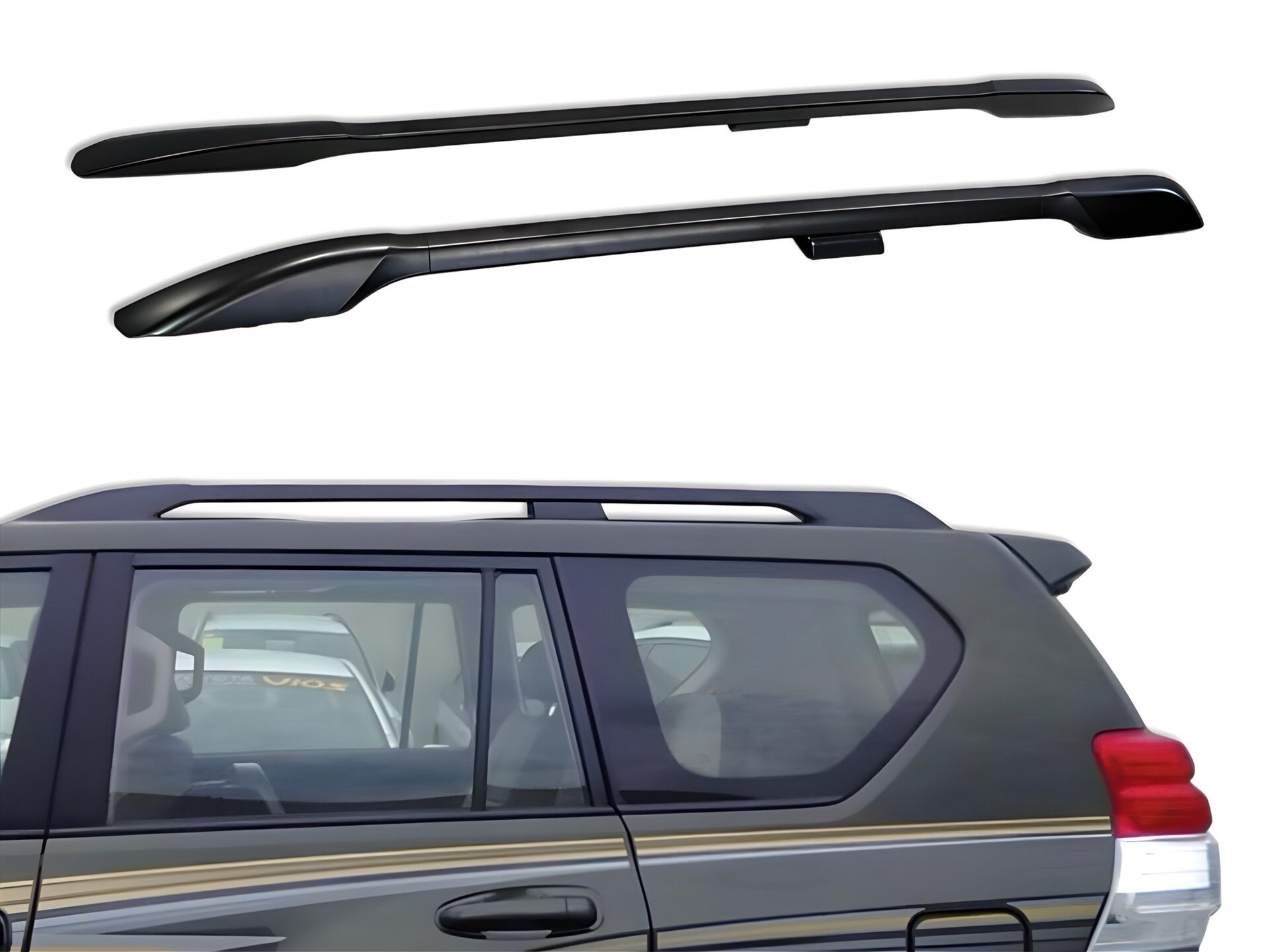 Рейлінги на дах Toyota Land Cruiser Prado 150 2009-2023 якість оригіналу (алюміній 2шт.) КОЛІР ЧОРНИЙ