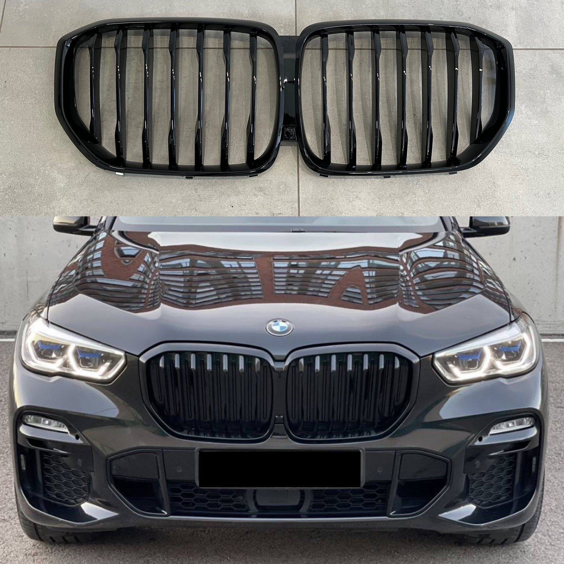 Решітка радіатора ніздрі M-Perfomance стиль BMW X5 G05 2019-2022 чорний глянець