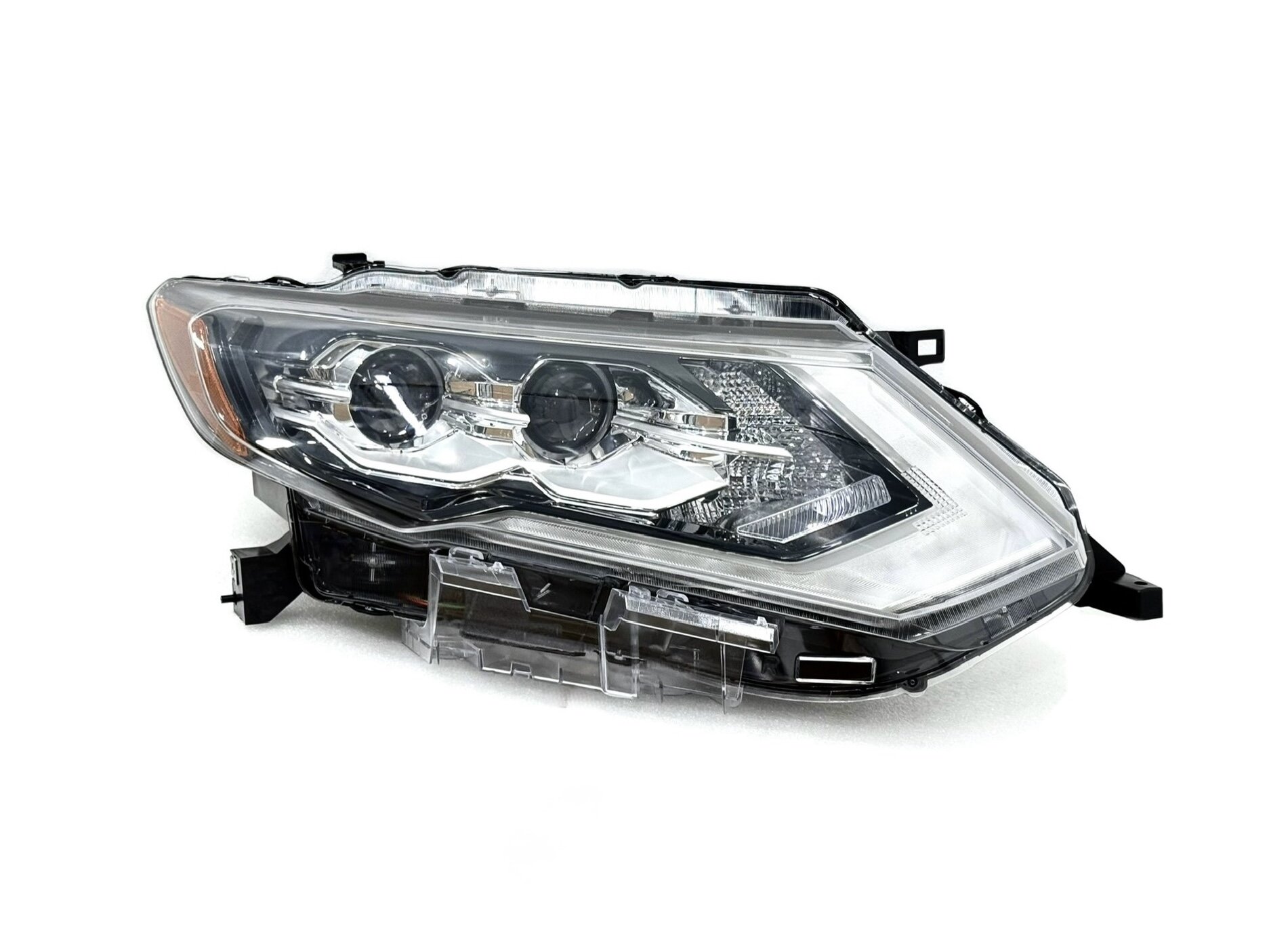 Права фара Full LED 2 лінзи ХРОМ для Nissan Rogue 32 2017-2020