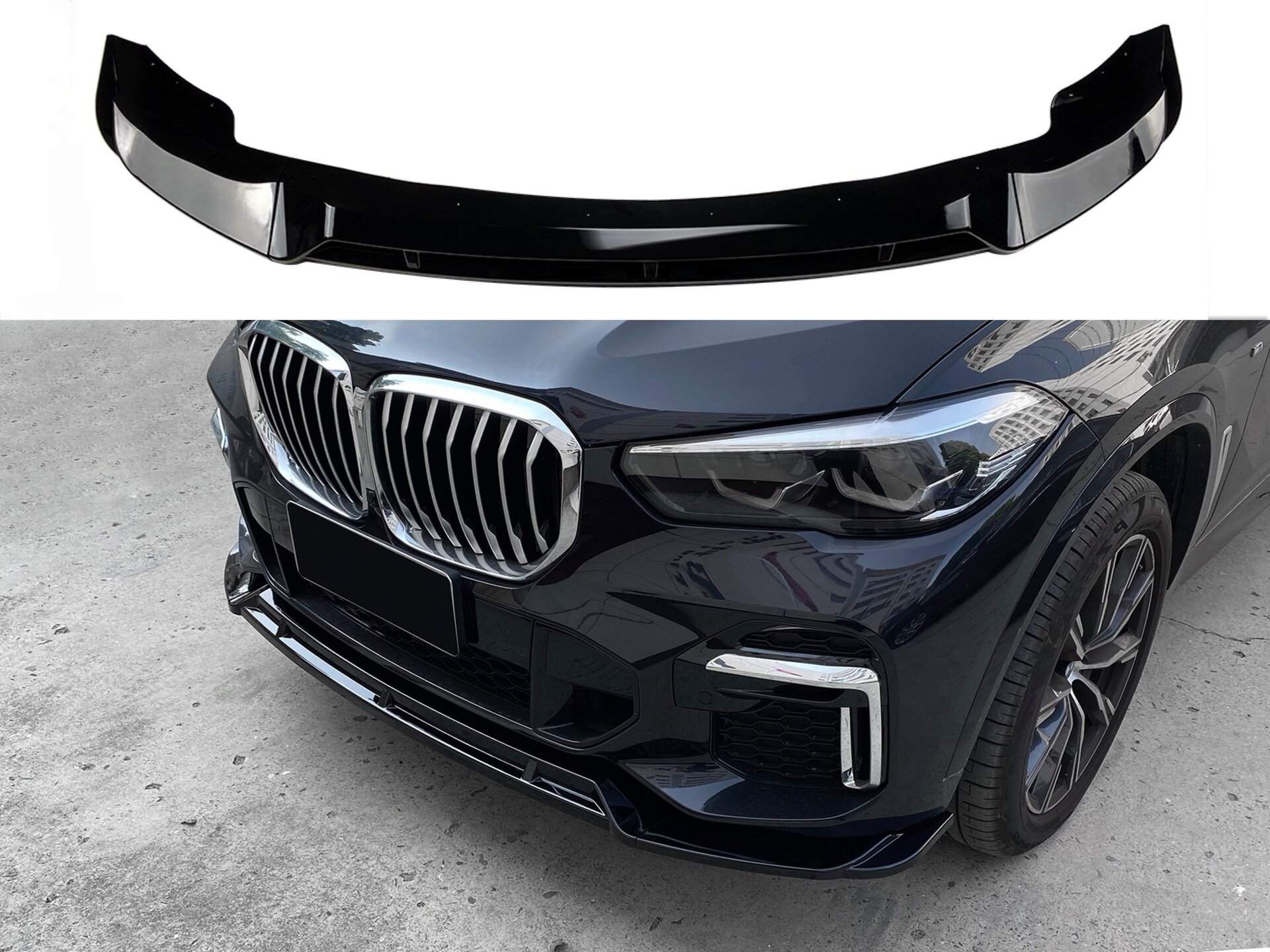 Спідниця переднього бампера M-Perfomance для BMW X5 G05 2019-2022 ABS пластик, чорний глянець