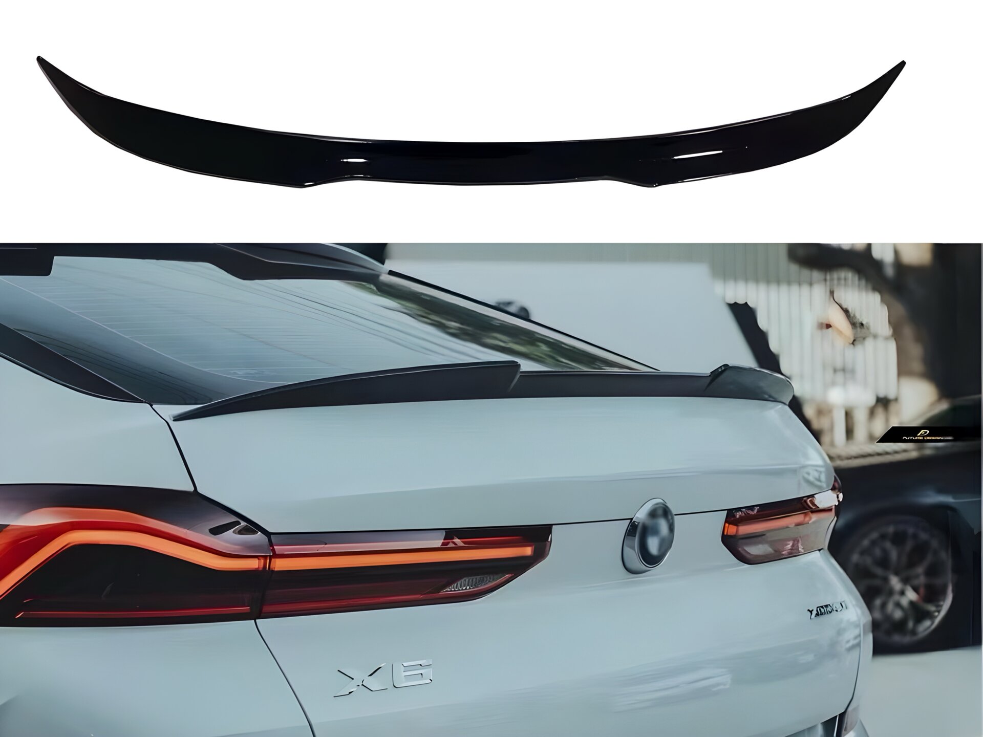 Спойлер на багажник під скло BMW X6 G06 2018-, ABS пластик колір чорний глянець