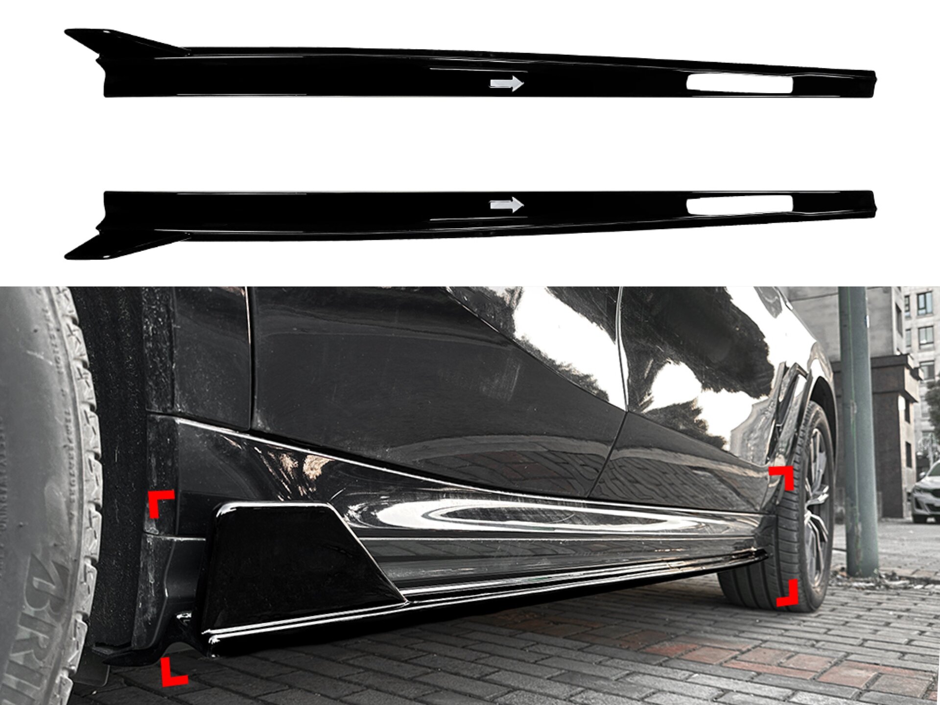 Леза під пороги M-Performance BMW X6 G06 F96 2019 - 2шт. ABS пластик, колір чорний глянець