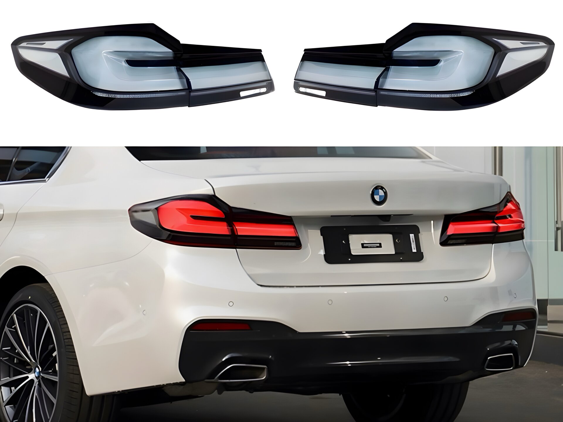 Задні димчасті LED ліхтарі LCI 2020+ для BMW G30 2017-2020