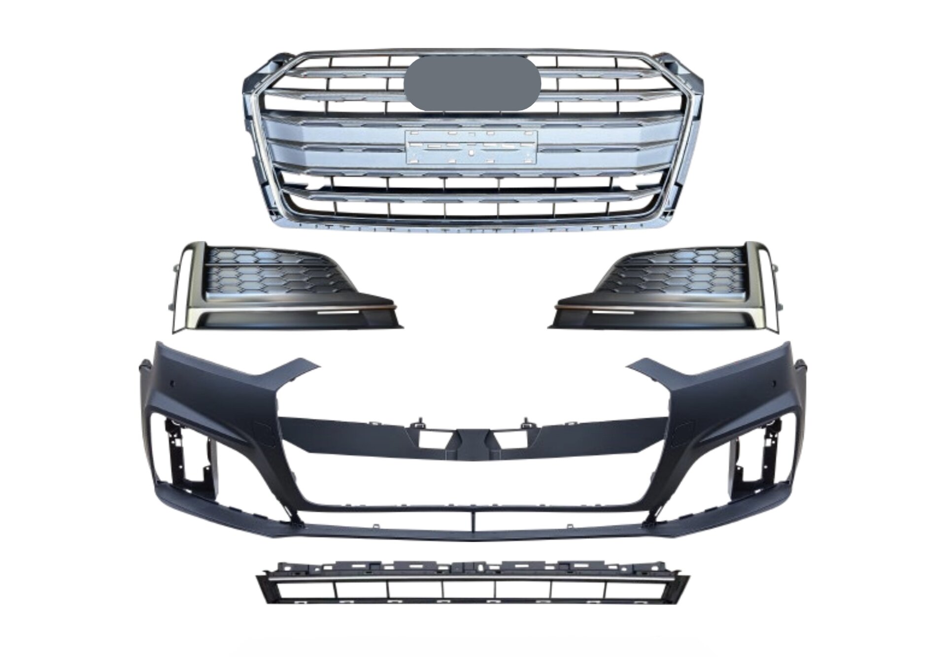 Бампер передній у зборі S-Line CHROME для Audi A5 B9 2016-2019