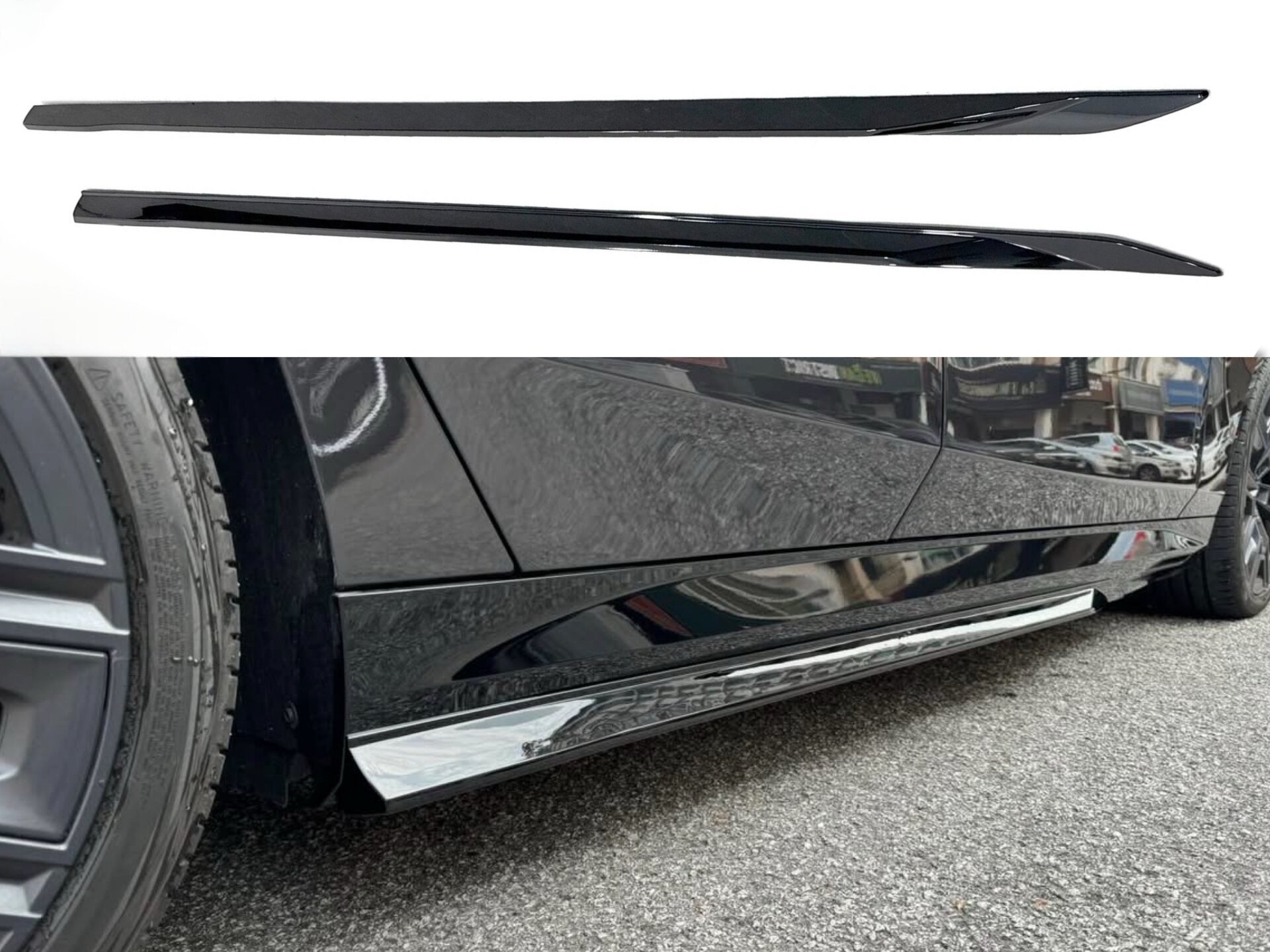 Леза під пороги M-Performance BMW 5 series G60 G61 2024- 2шт. чорний глянець