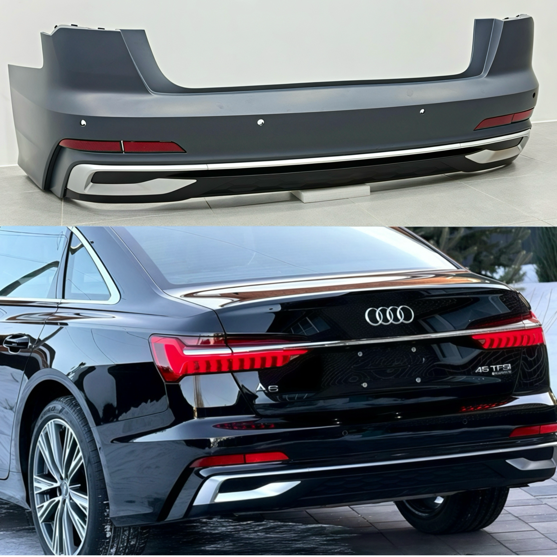 Бампер задній у зборі S-Line CHROME 2022+ для Audi A6 C8 2018+