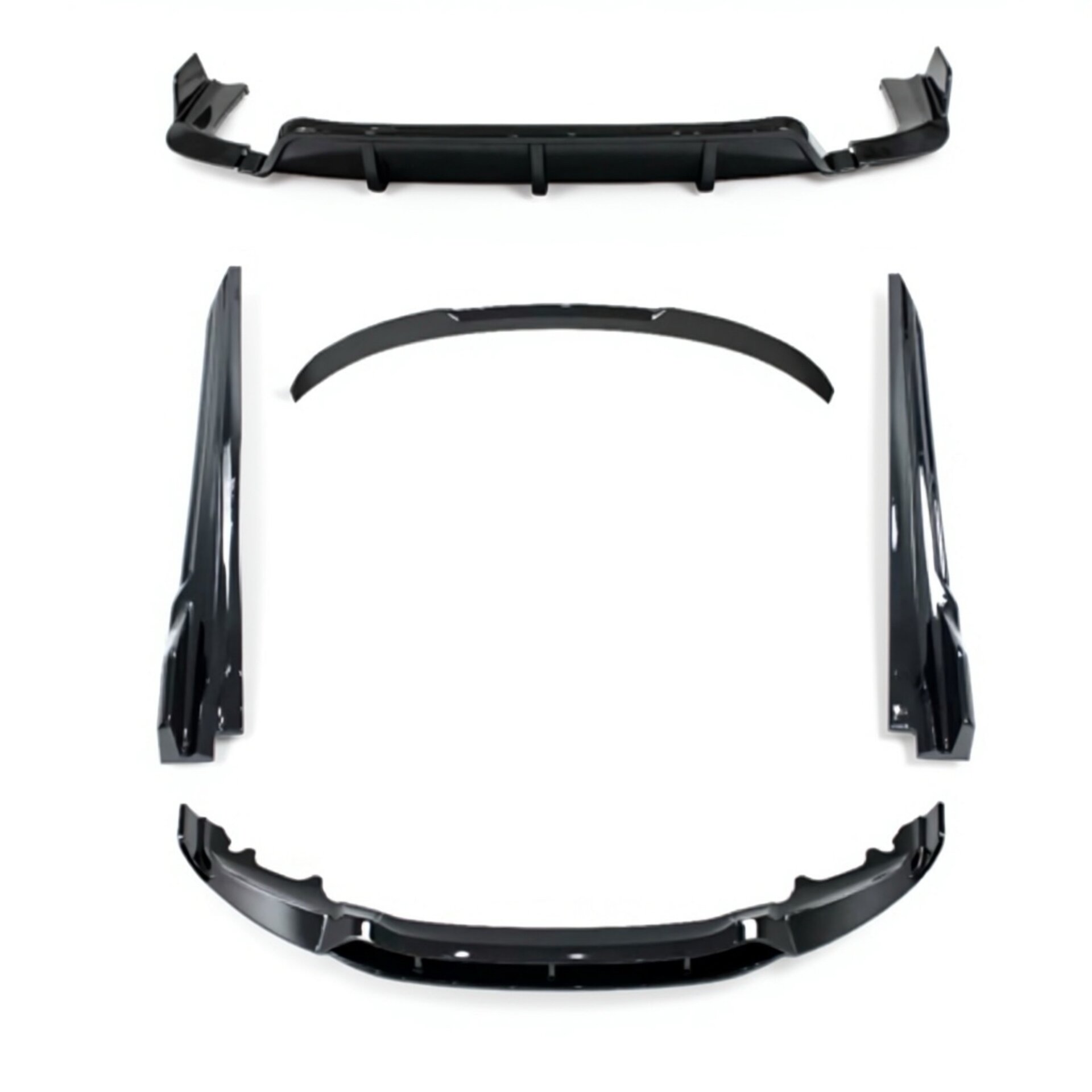 Комплект обвісу Paradigma BMW X6 F16 2013-2018 (передня юбка, леза під пороги, задній дифузор, спойлер), колір чорний глянець