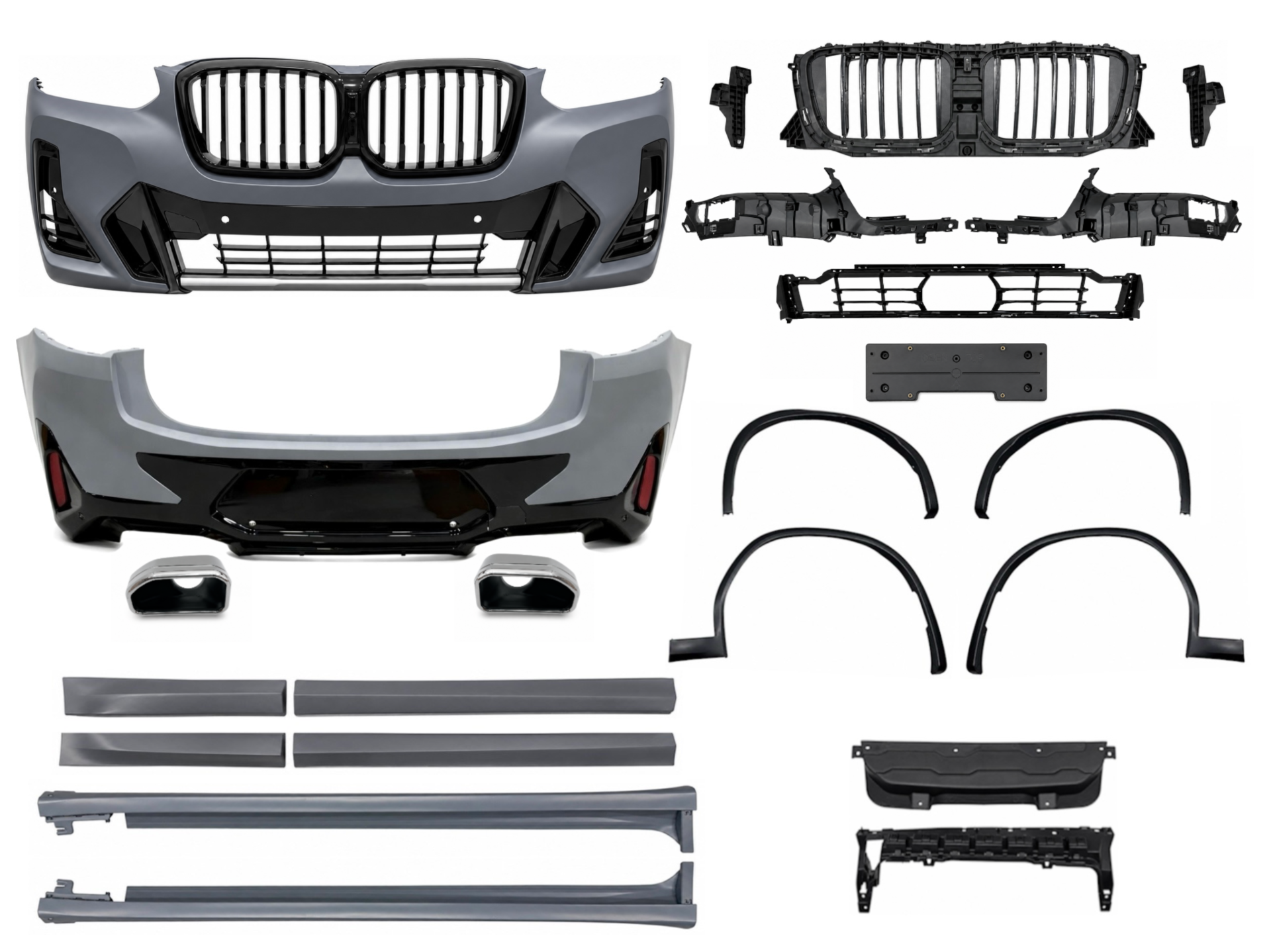Обвіс M paket LCI для BMW X4 G02 2022-2024 (бампера в зборі, арки, пороги, молдинги, вих. труби)