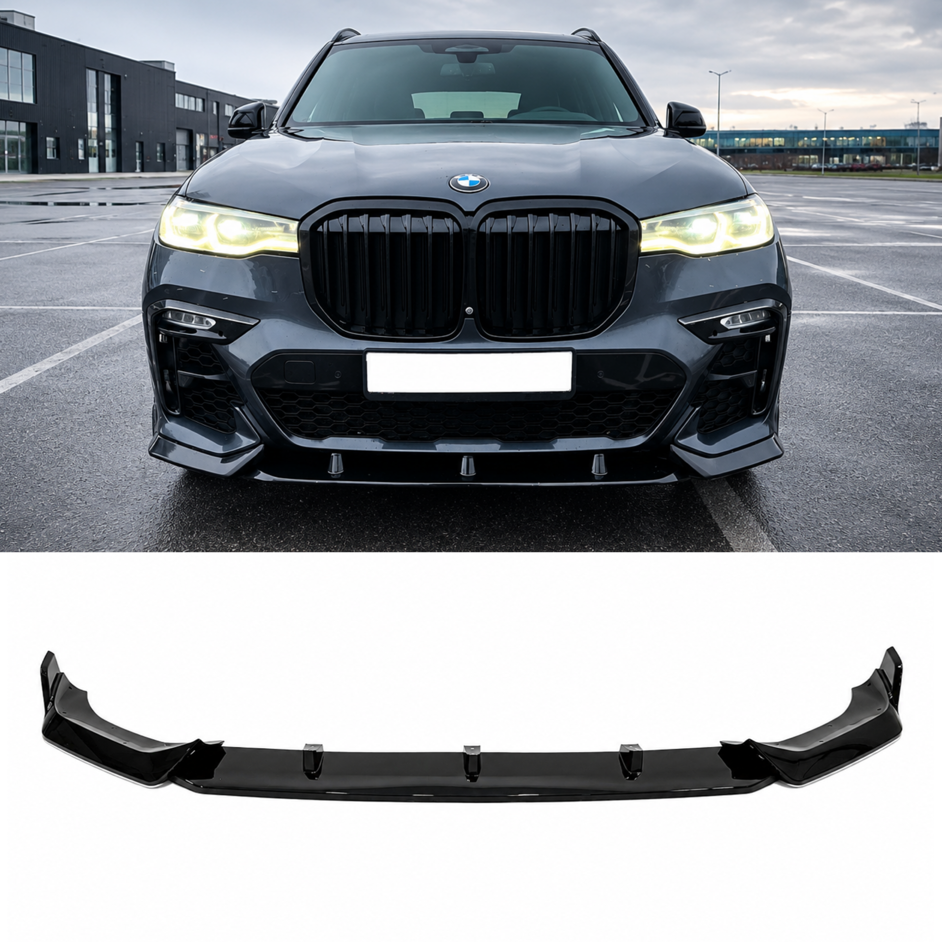 Накладка переднього бампера Paradigm BMW X7 G07 2019-2022, чорний глянець