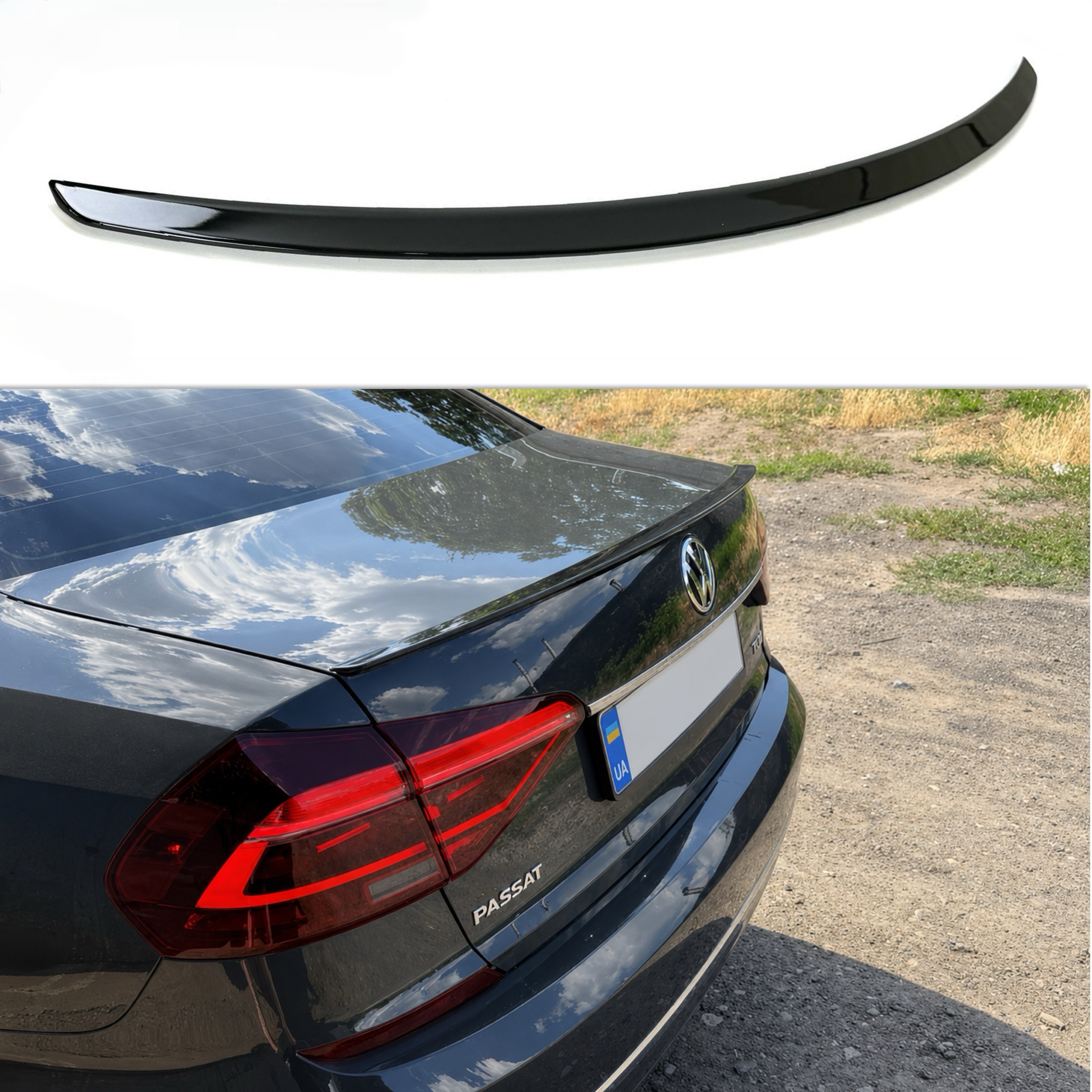 Спойлер ліп Volkswagen Passat B7 B8 USA NMS 2011-2019  ABS пластик, колір чорний глянець