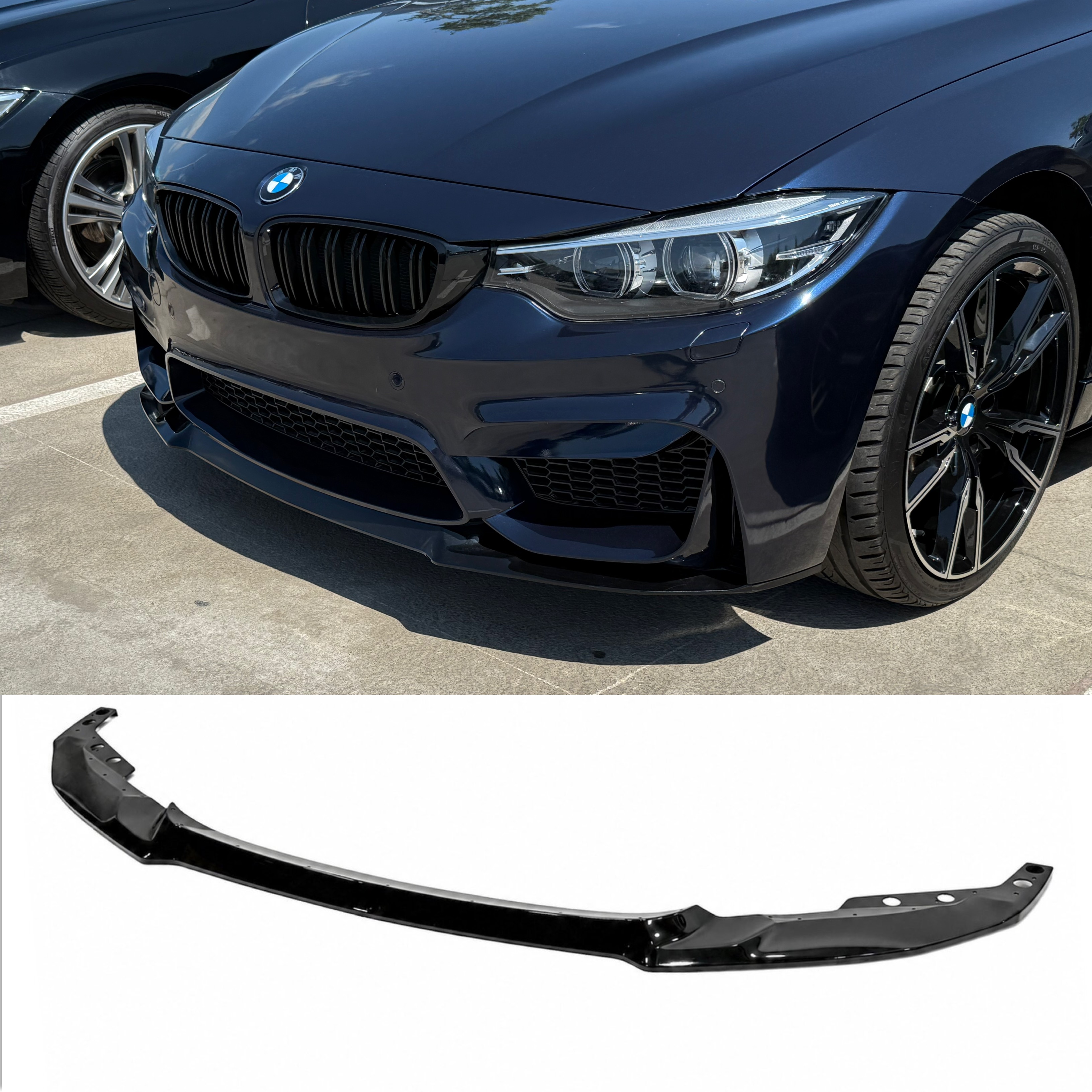 Юбка переднього бампера M4 CS для BMW 4 series F32 F33 F36 ABS пластик, чорний глянець