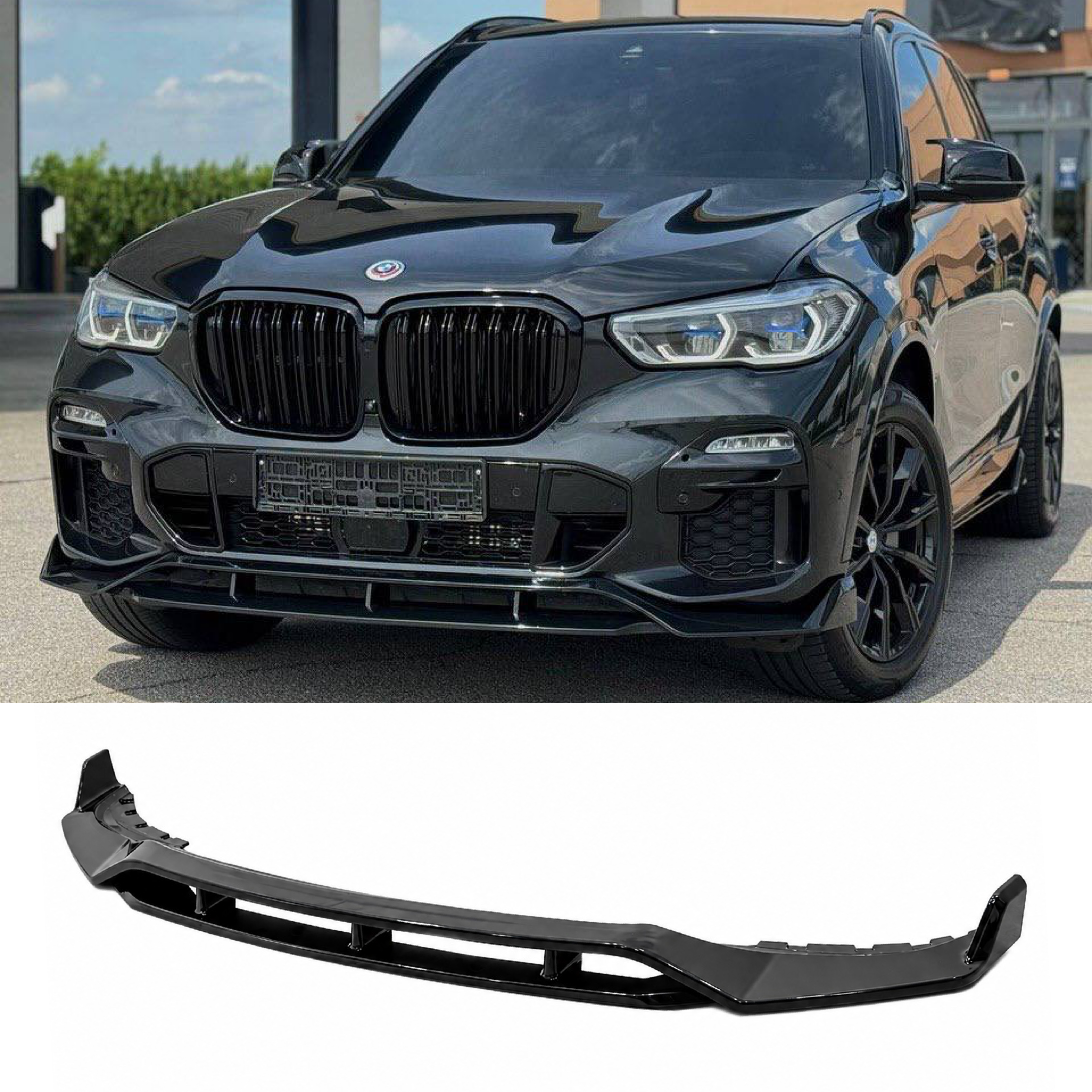Обвіс накладка переднього бампера Paradigma BMW X5 G05 2018-2022 чорний глянець