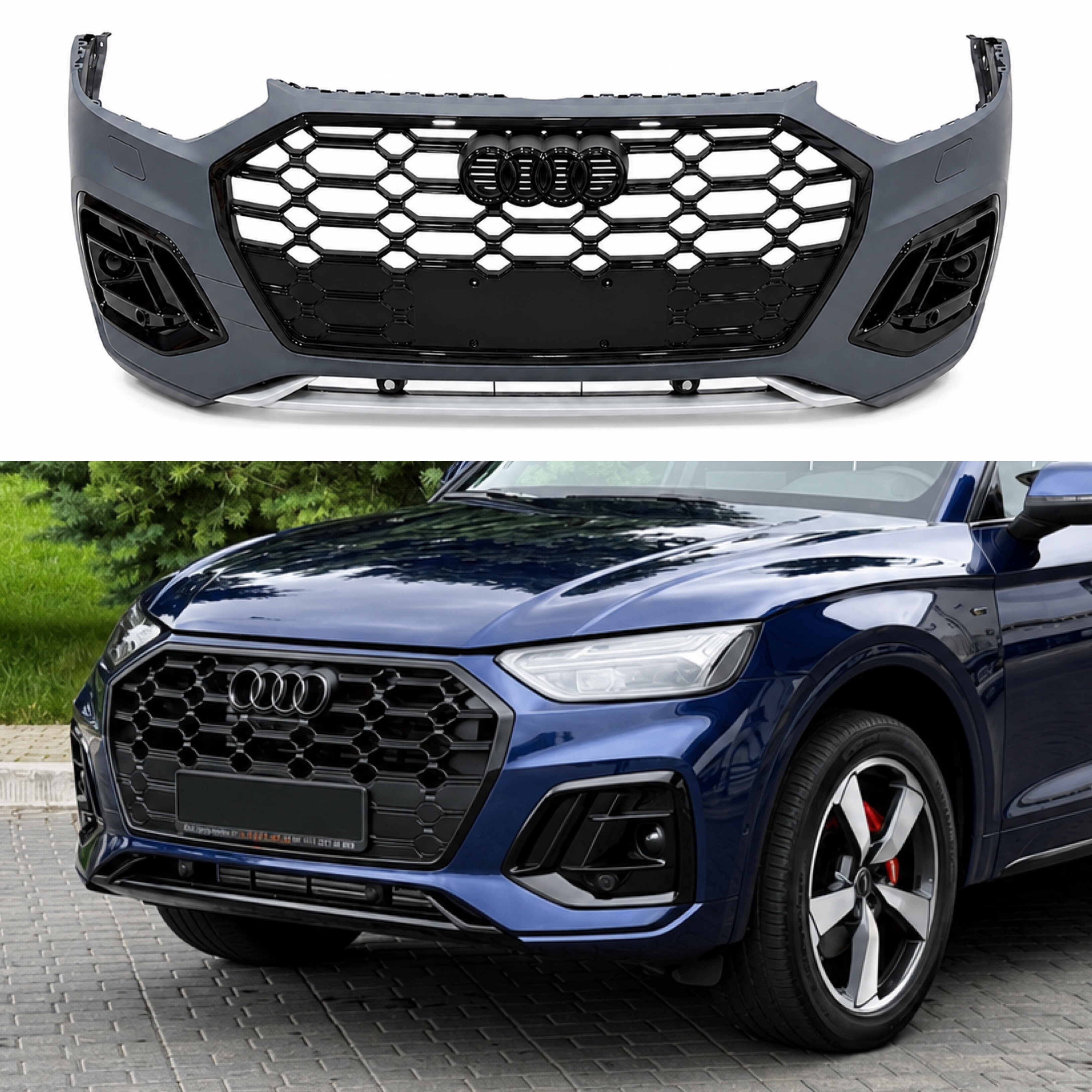 Бампер передній у зборі S-Line BLACK для Audi Q5 2021-2024