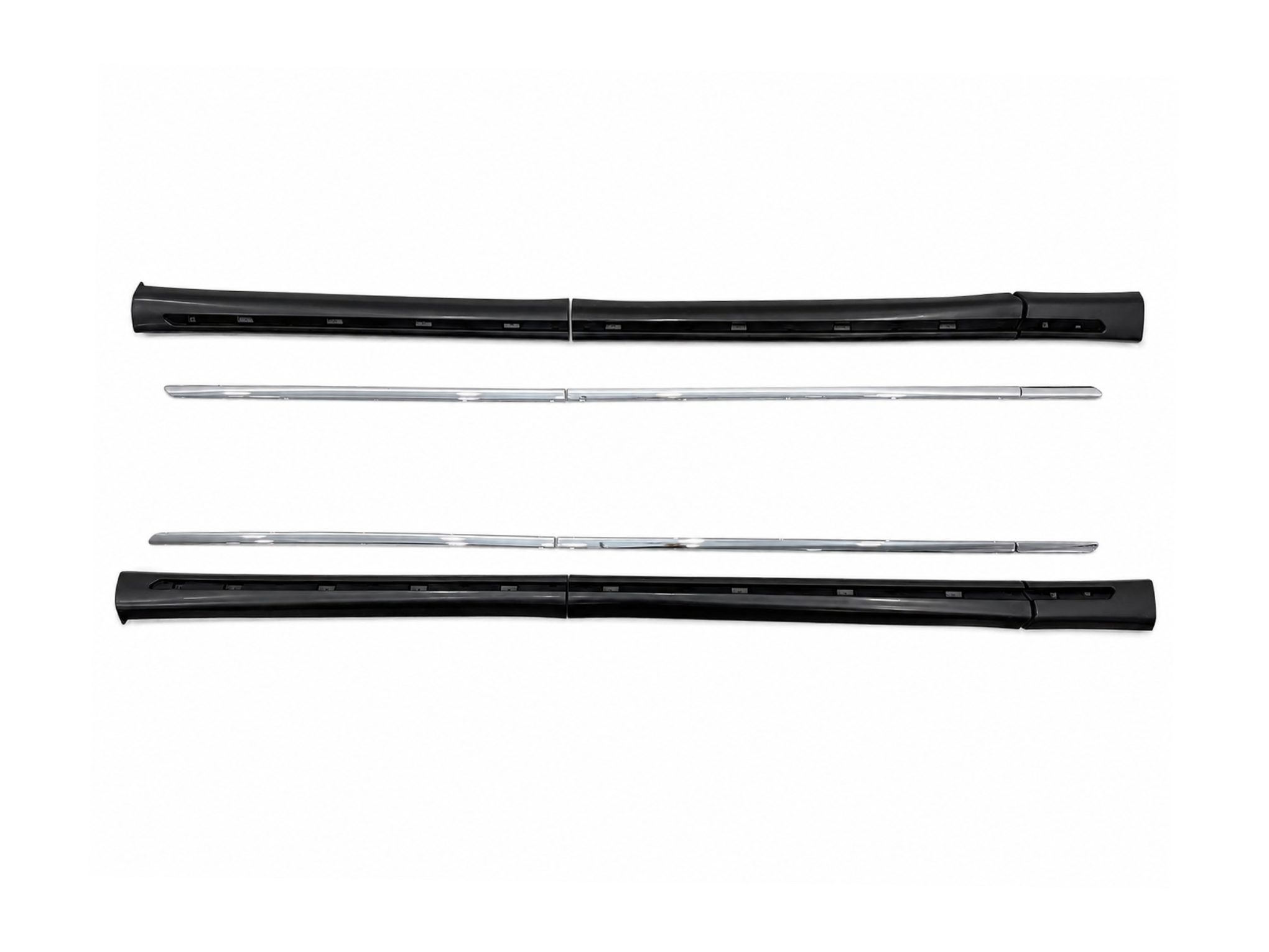 Накладки на пороги з хромом AMG EXTRALONG Mercedes-Benz Vito V-Class w447 2015- 2 зсувні двері