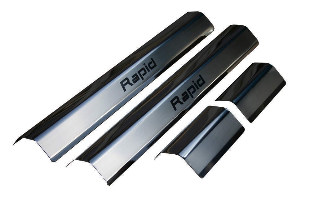 Накладки на пороги Skoda Rapid 2012- на пластик