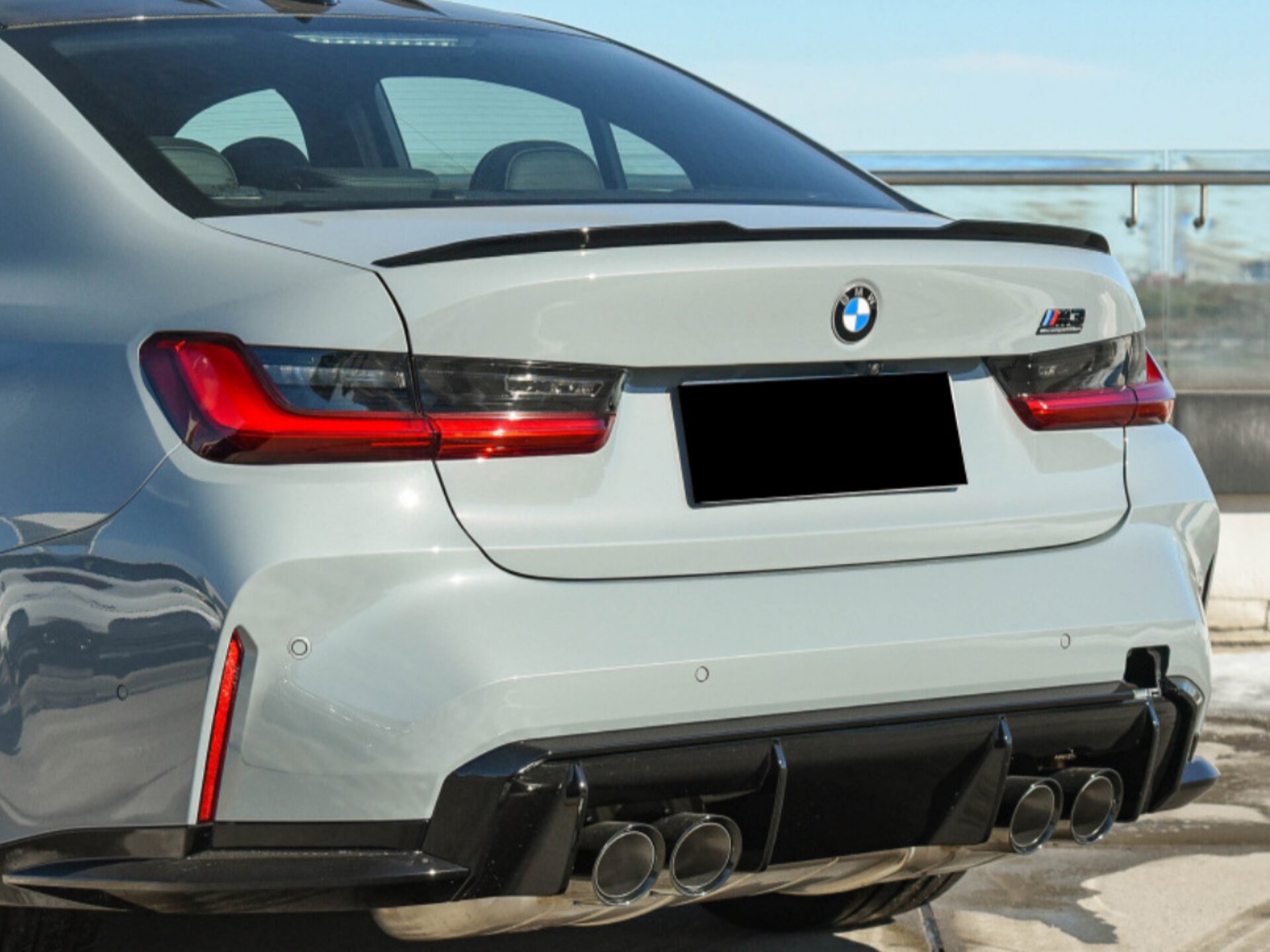 Спойлер ліп багажника M3 стиль BMW 3 series G20 2018+ АBS пластик, колір чорний глянець