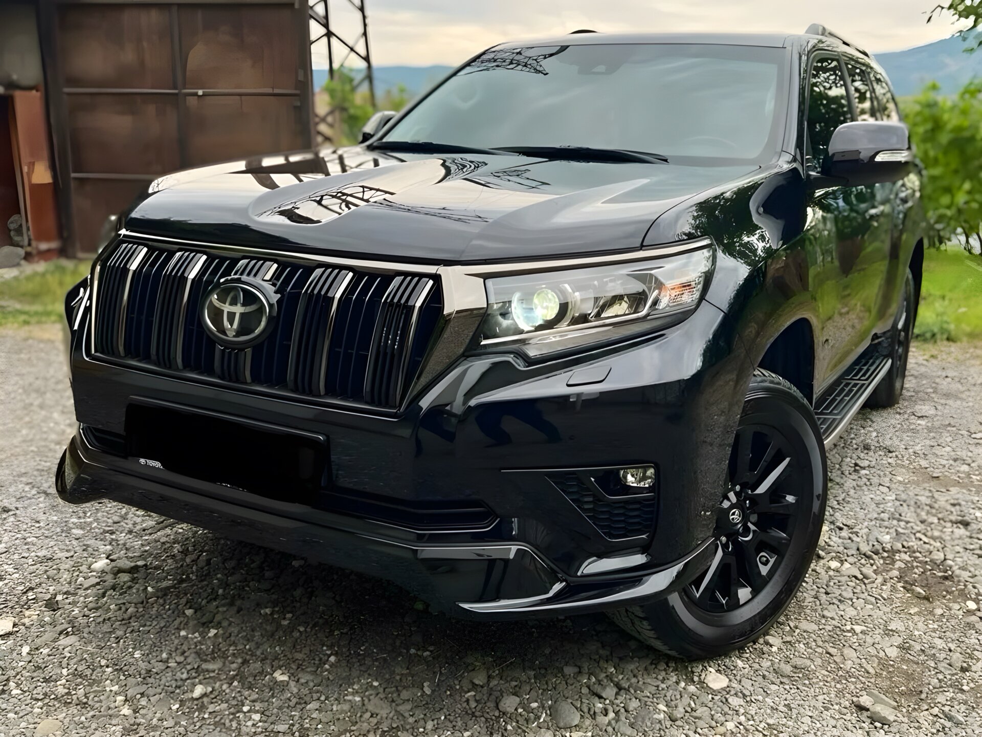 Спідниця обвіс переднього бампера ONYX BLACK Toyota Land Cruiser Prado 150 2018-2023 колір чорний 202