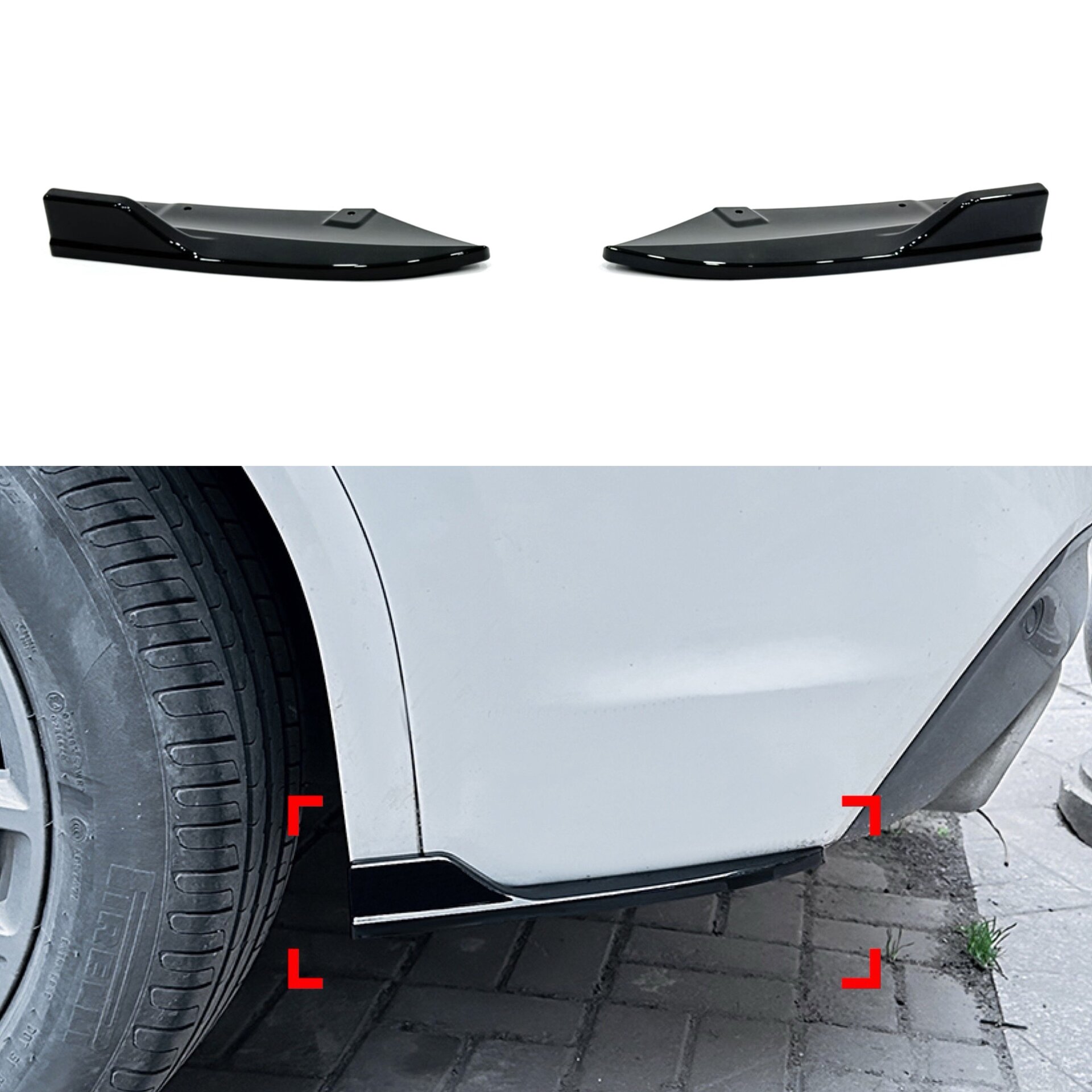 Леза накладки заднього бампера M-Performance BMW X3 G01 2018-2022 2шт. ABS пластик, чорний глянець