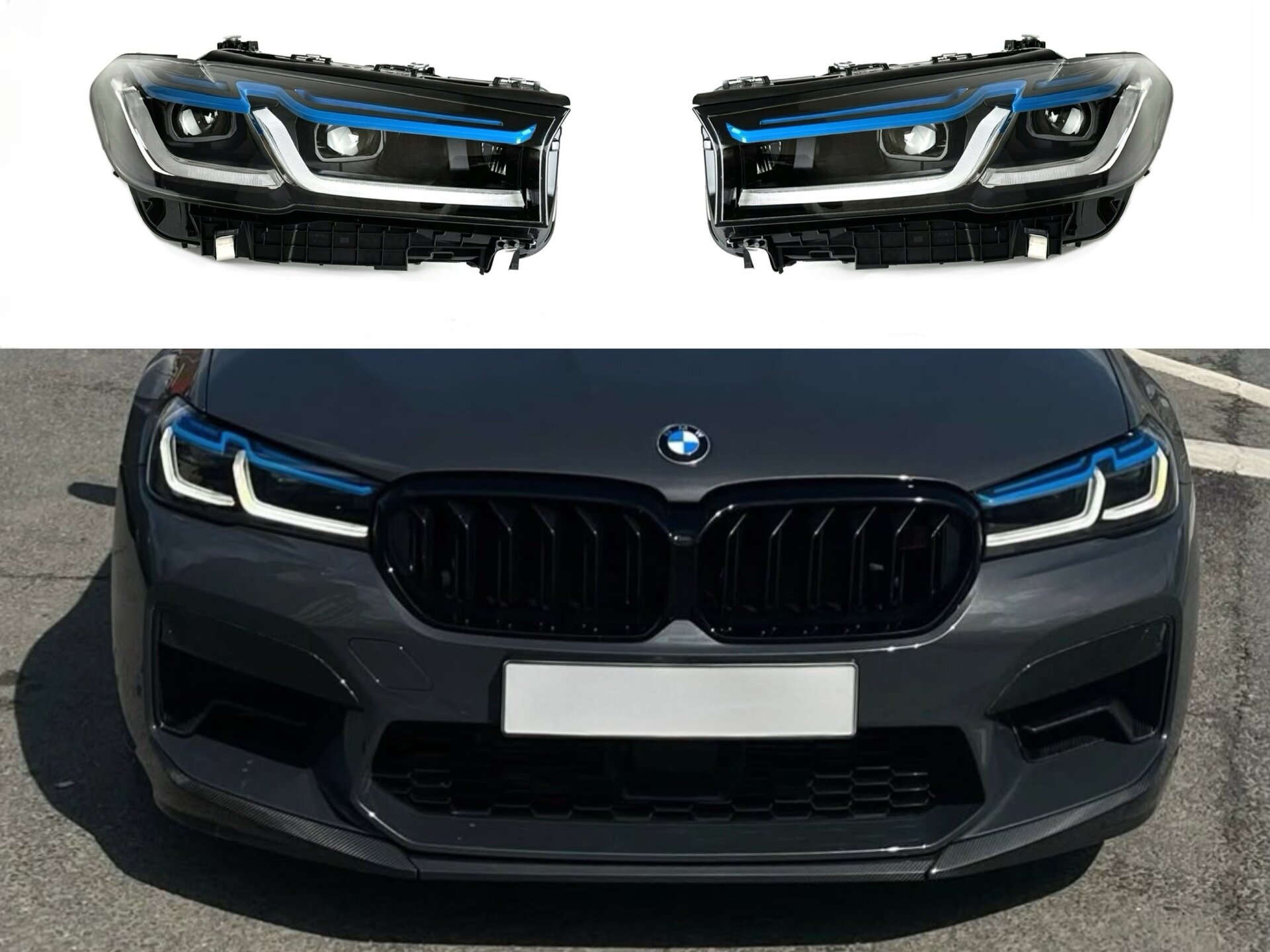 Фари стиль Laser LCI 2020+ рестайлінг для BMW G30/G31 2016-2020 2шт. із заміною бампера на 20+