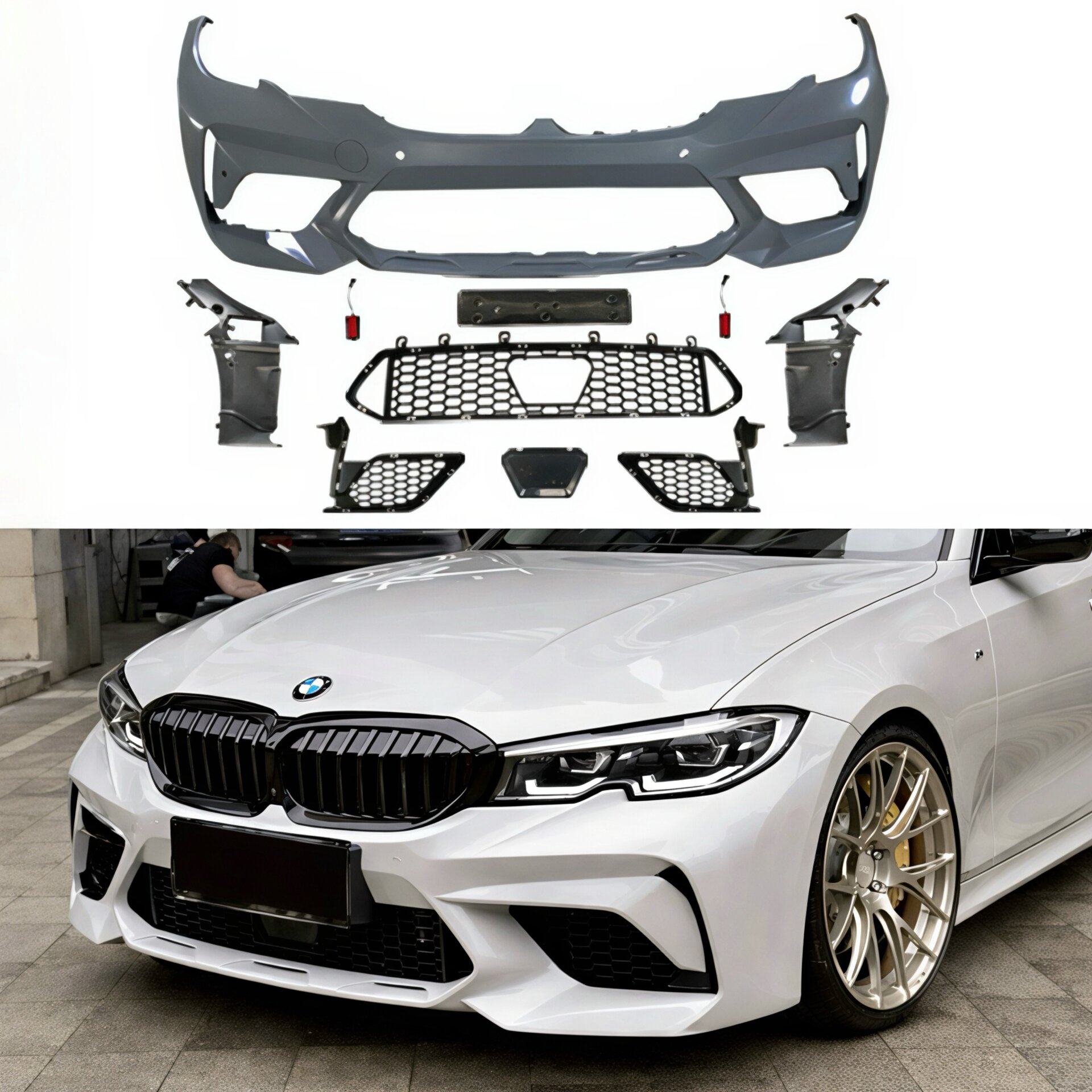 Бампер передній у стилі M3 CS для BMW 3 series G20 G21 2018-2022