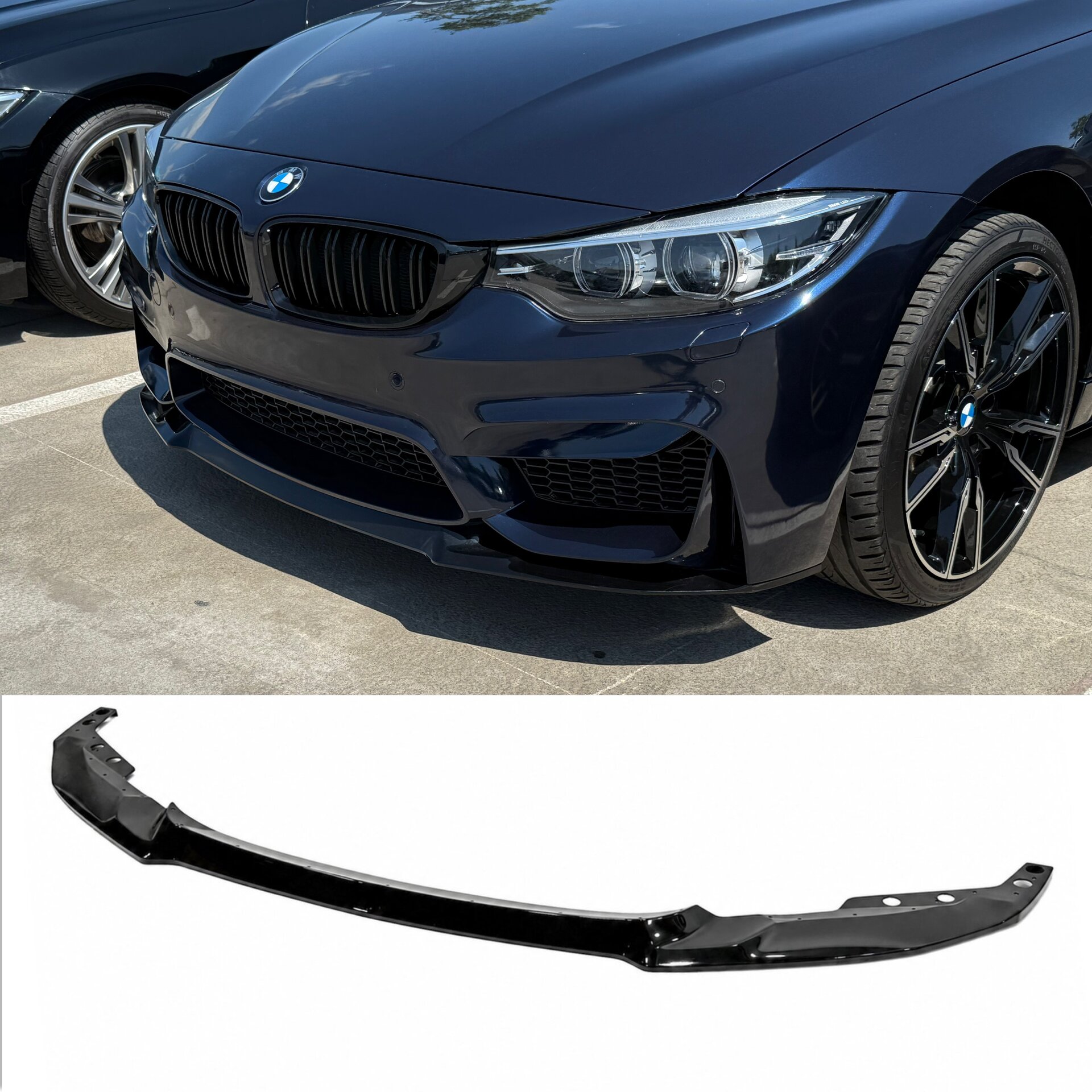 Юбка переднього бампера M4 CS для BMW 4 series F32 F33 F36 ABS пластик, чорний глянець