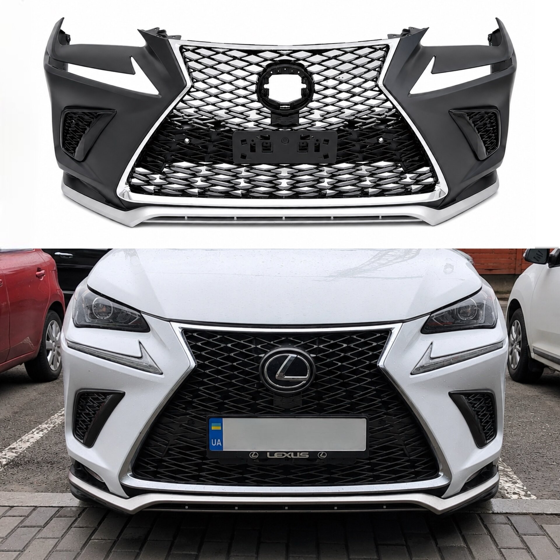 Бампер F-Sport рестайлінг 2018+ для Lexus NX 2014-2021