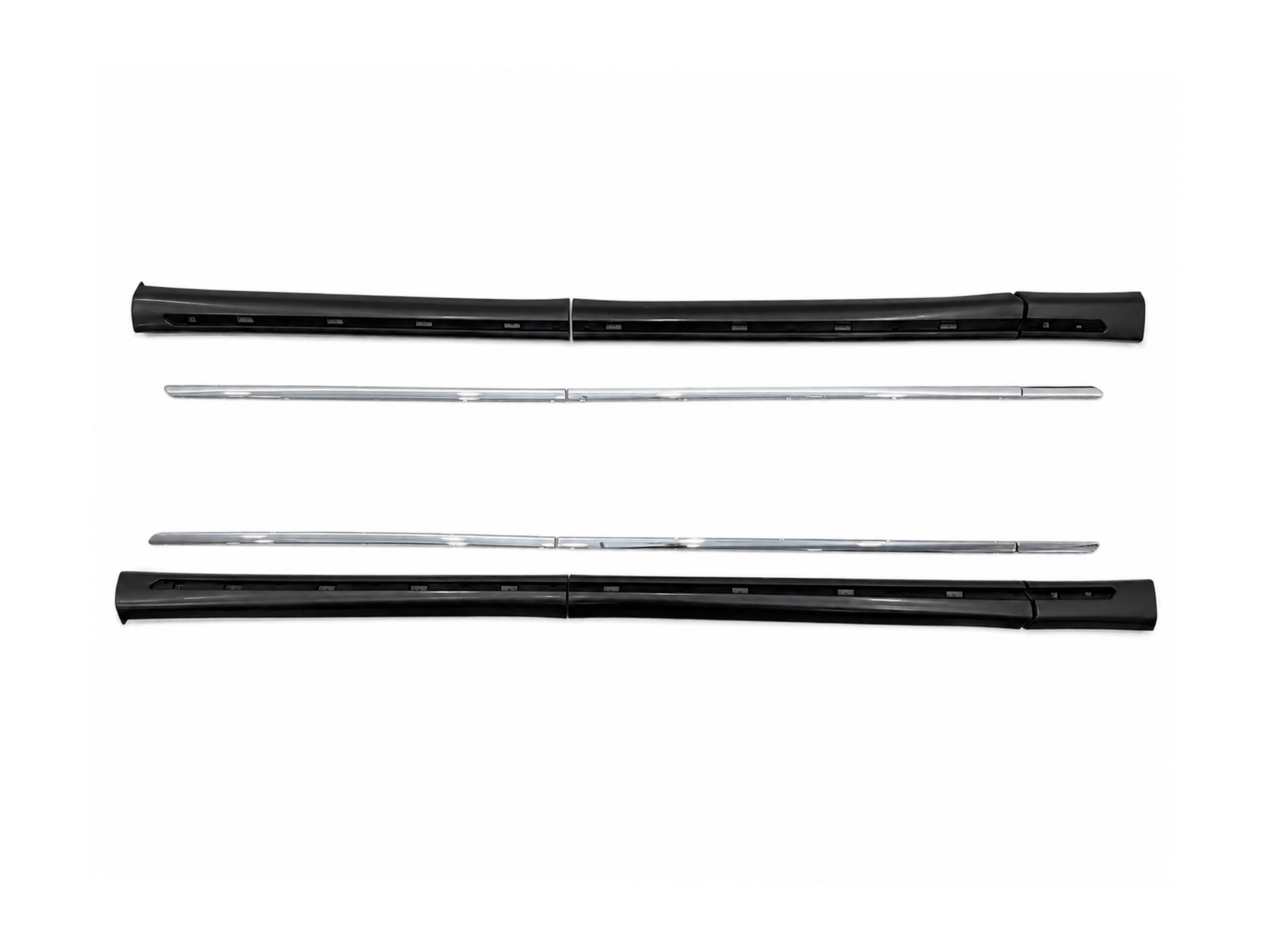 Накладки на пороги з хромом AMG EXTRALONG Mercedes-Benz Vito V-Class w447 2015- 2 зсувні двері