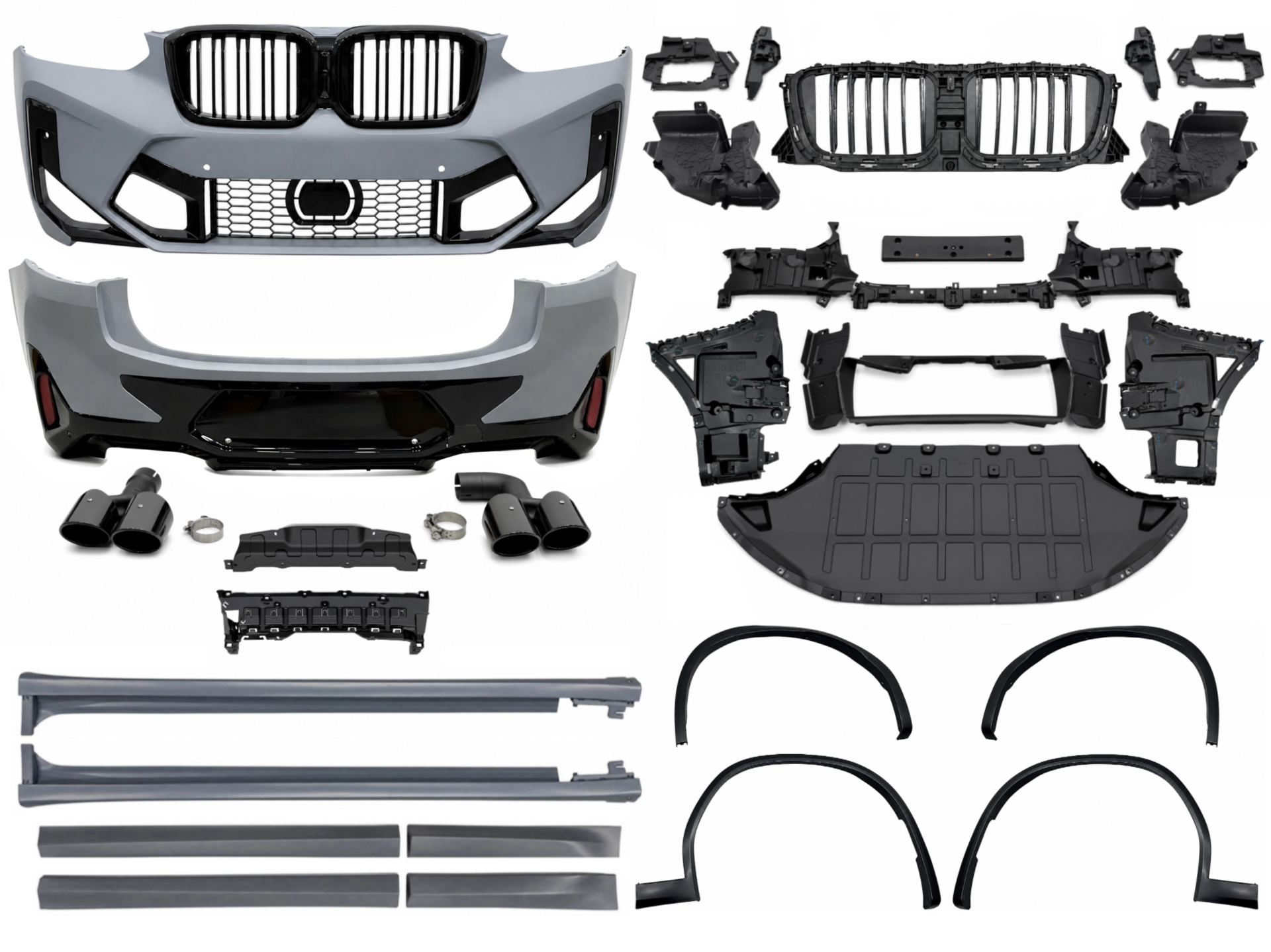 Обвіс X4M F98 LCI до BMW X4 G02 F98 2022-2024 (бампера в зборі, арки, пороги, молдинги, вих. труби)
