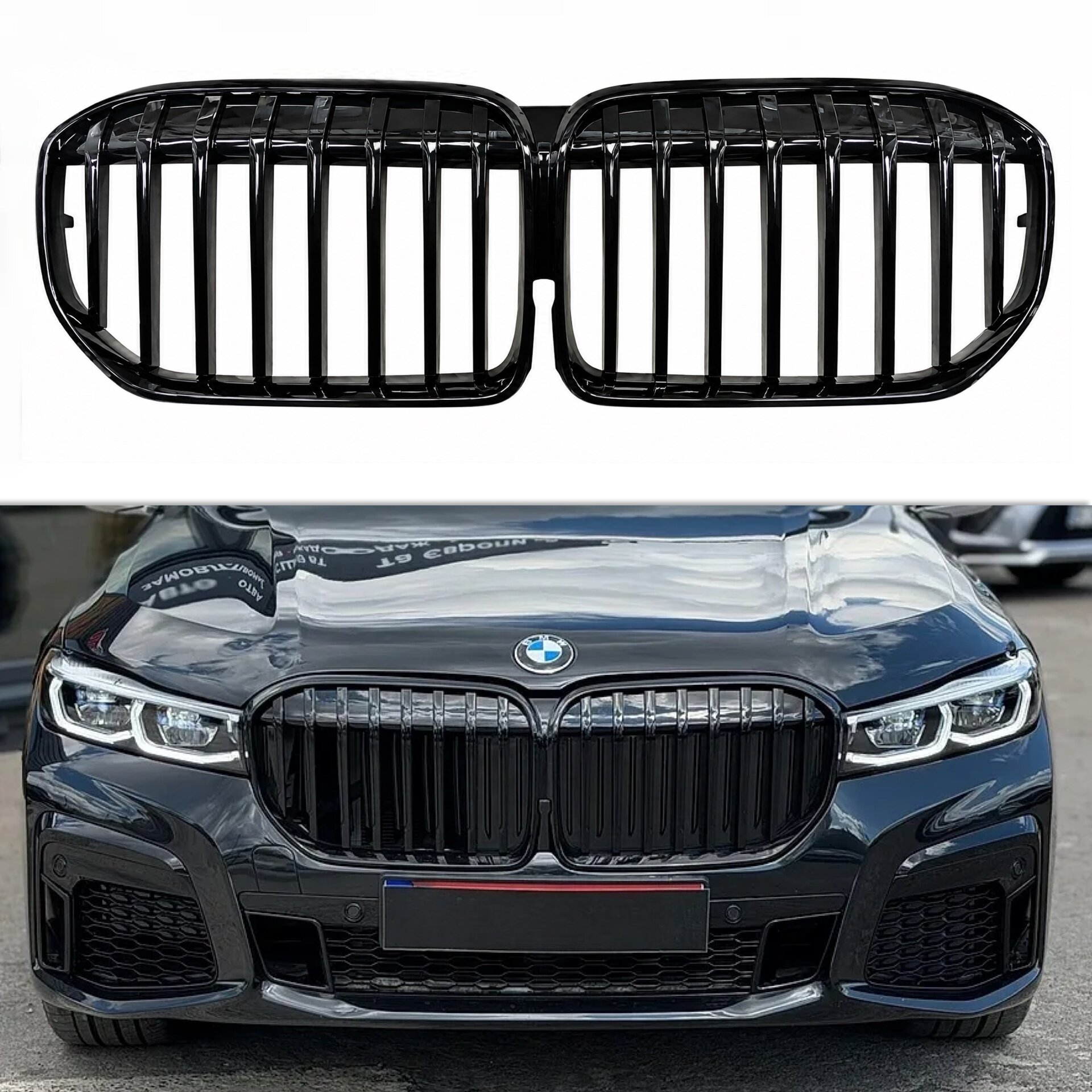 Решітка радіатора ніздрі BMW 7 Series G11 / G12 2020-2023 чорні